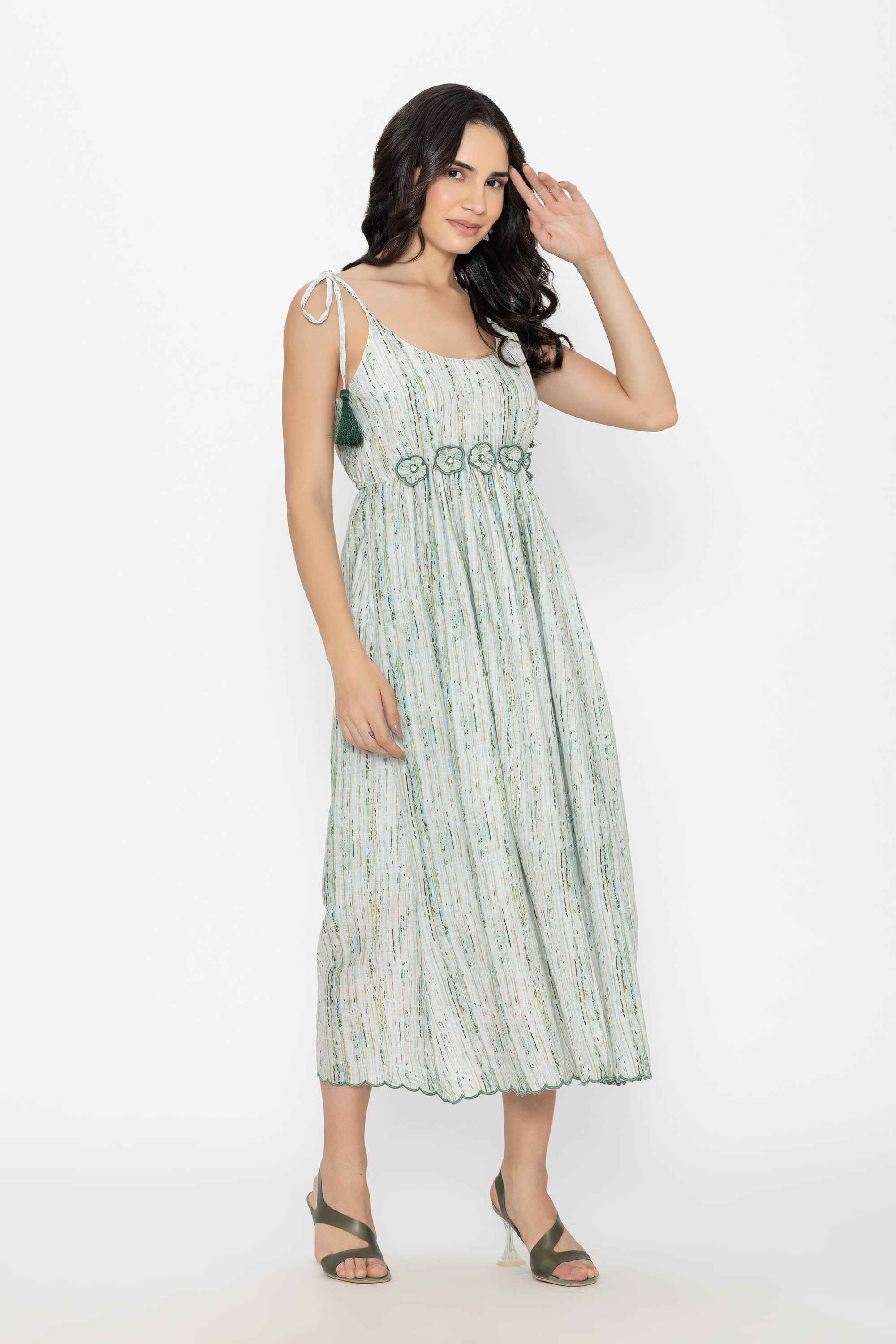 Floral Cutout Anarkali Dress