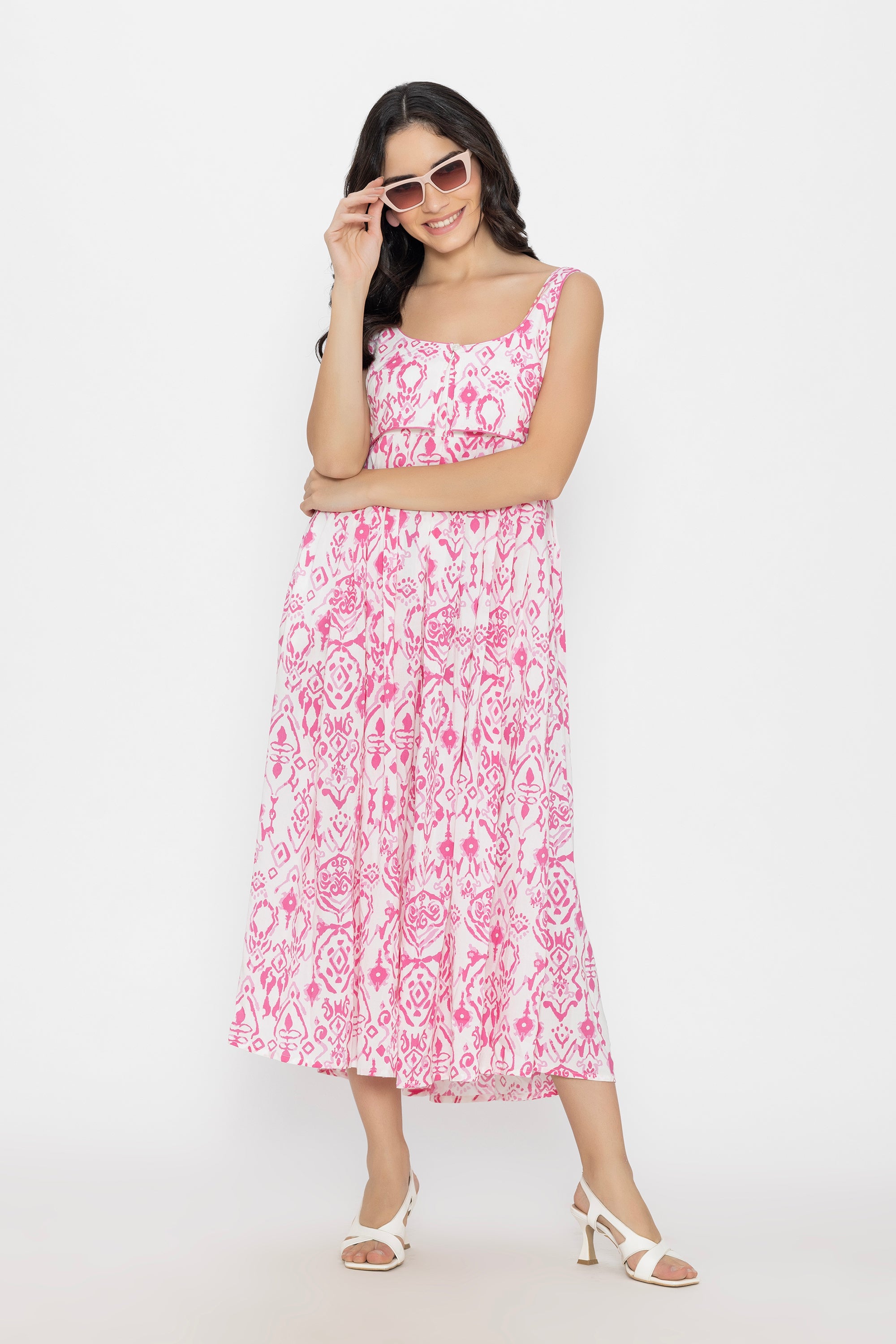 Pink Pleated Dress