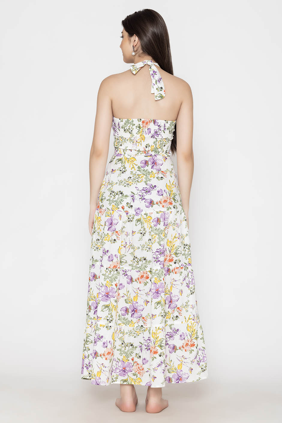 Tie-Up Sweetheart Cotton Dress