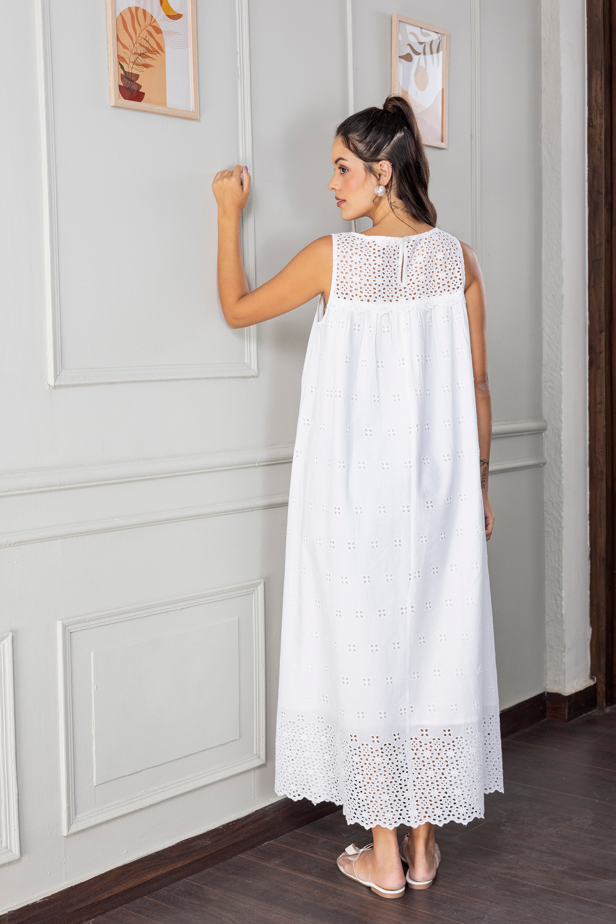 Women's Full White Dress