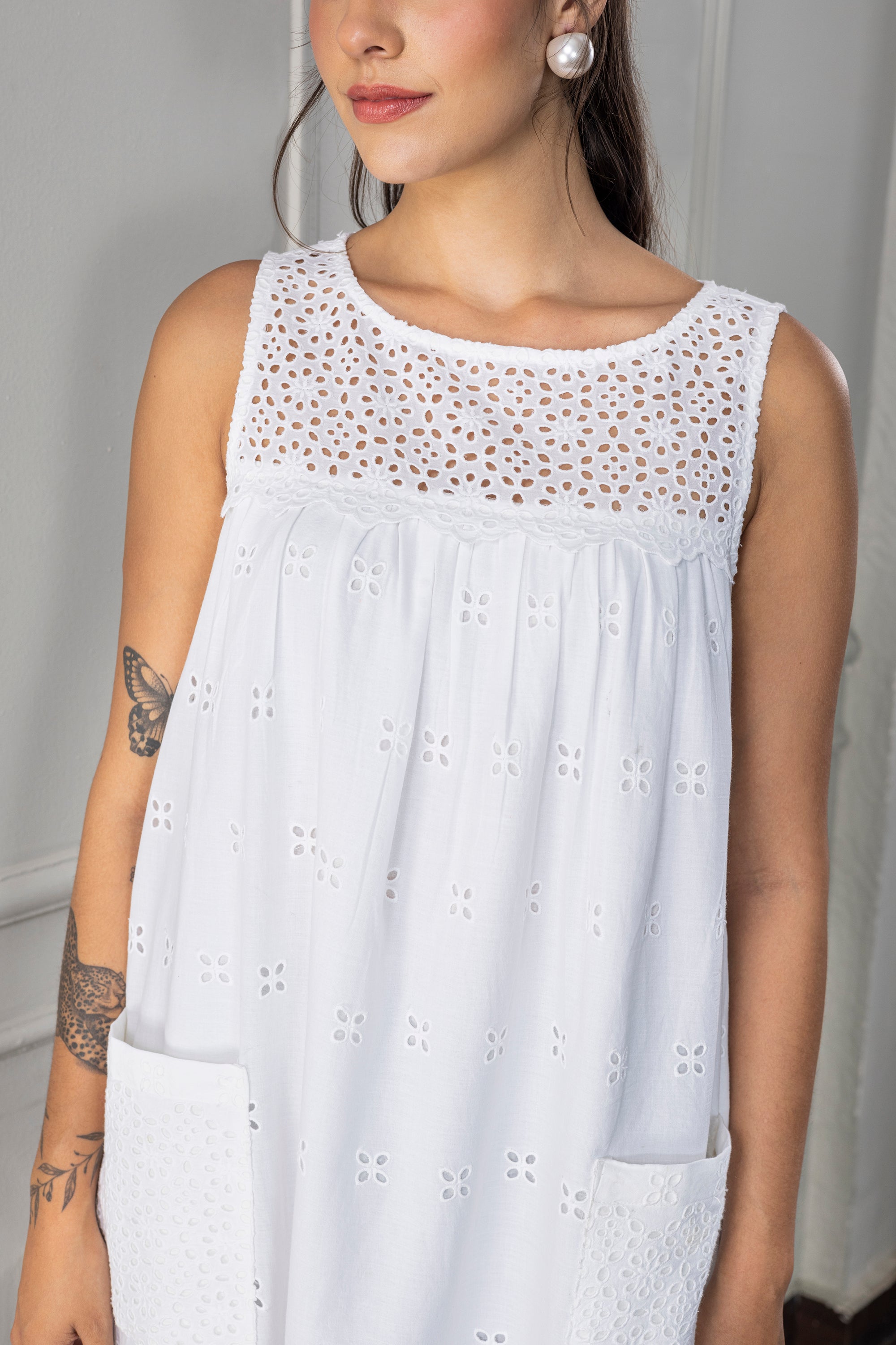 Women's Full White Dress