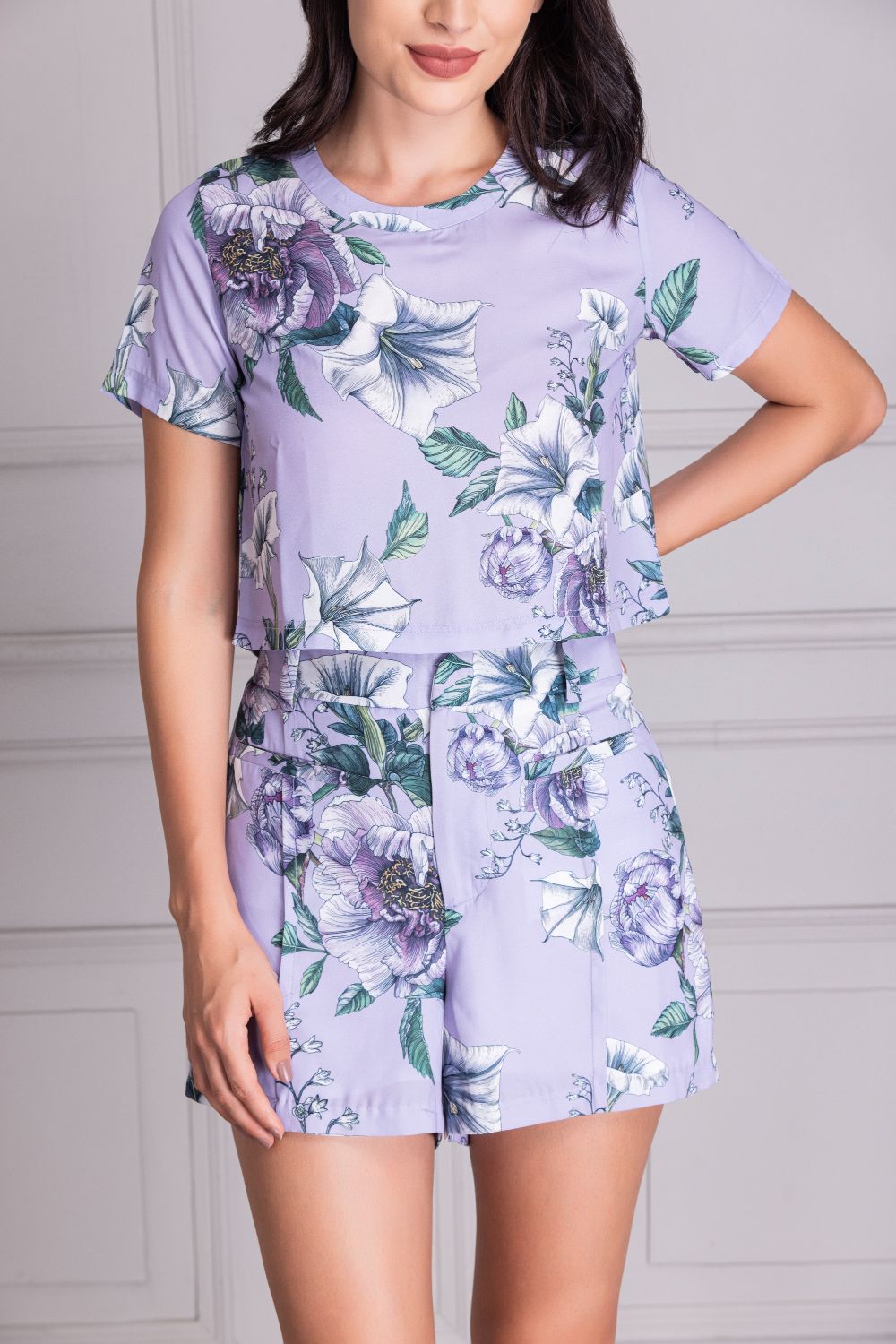 Lilac Shorts And Top