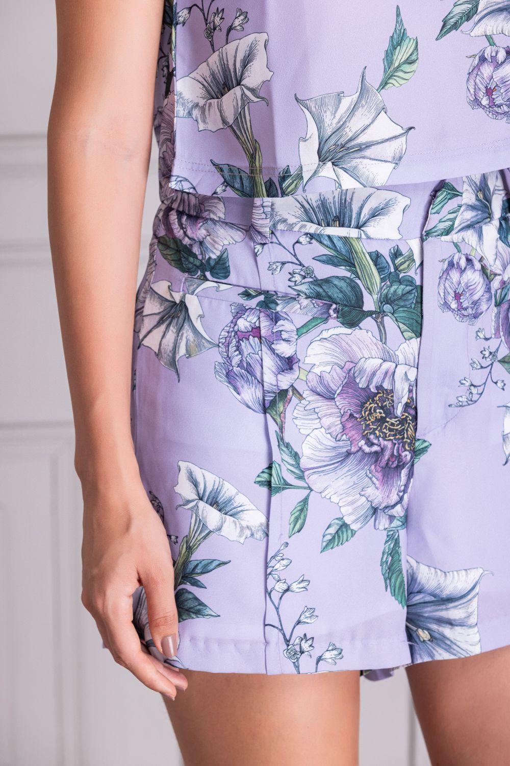 Lilac Shorts And Top