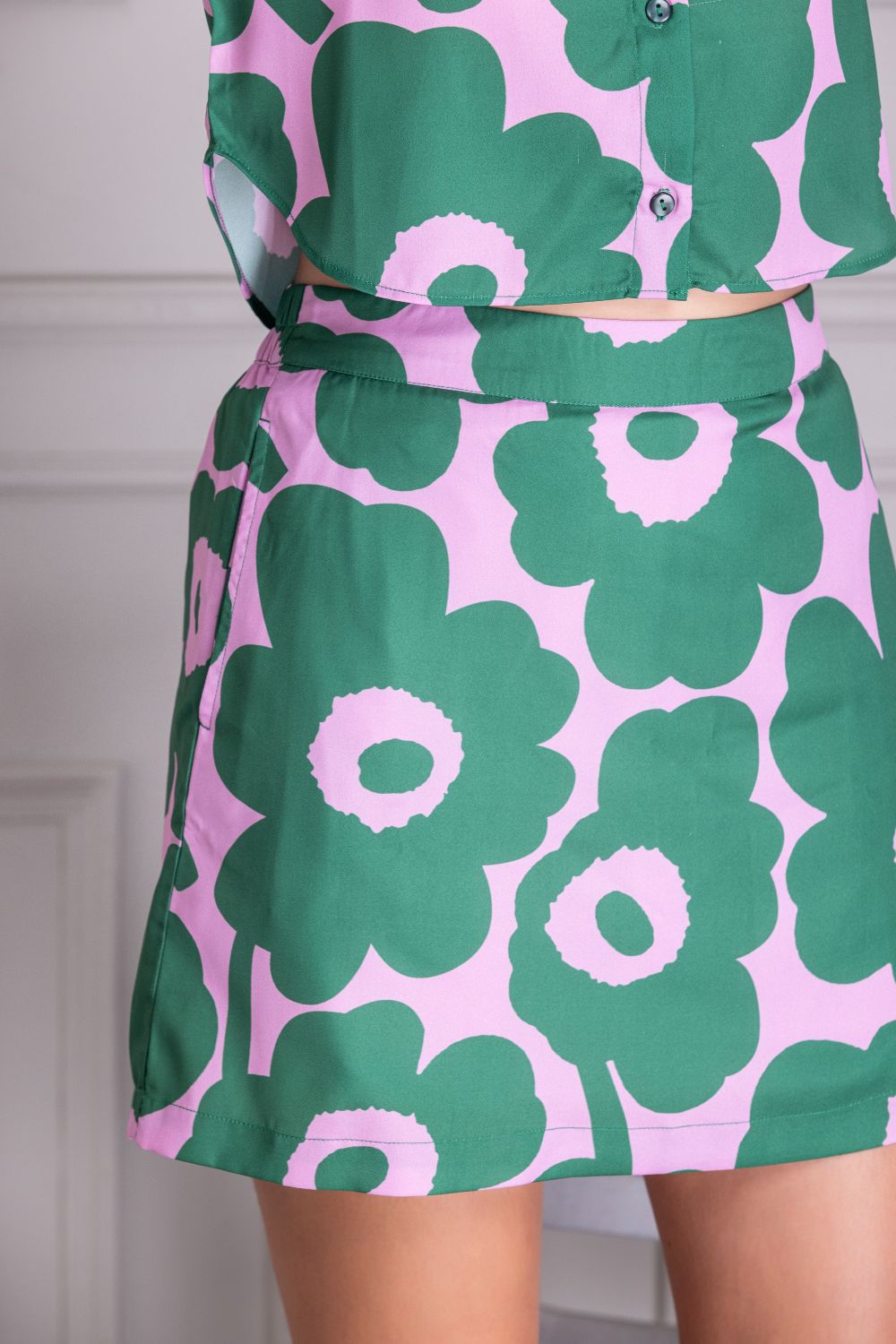 Printed Skirt And Shirt