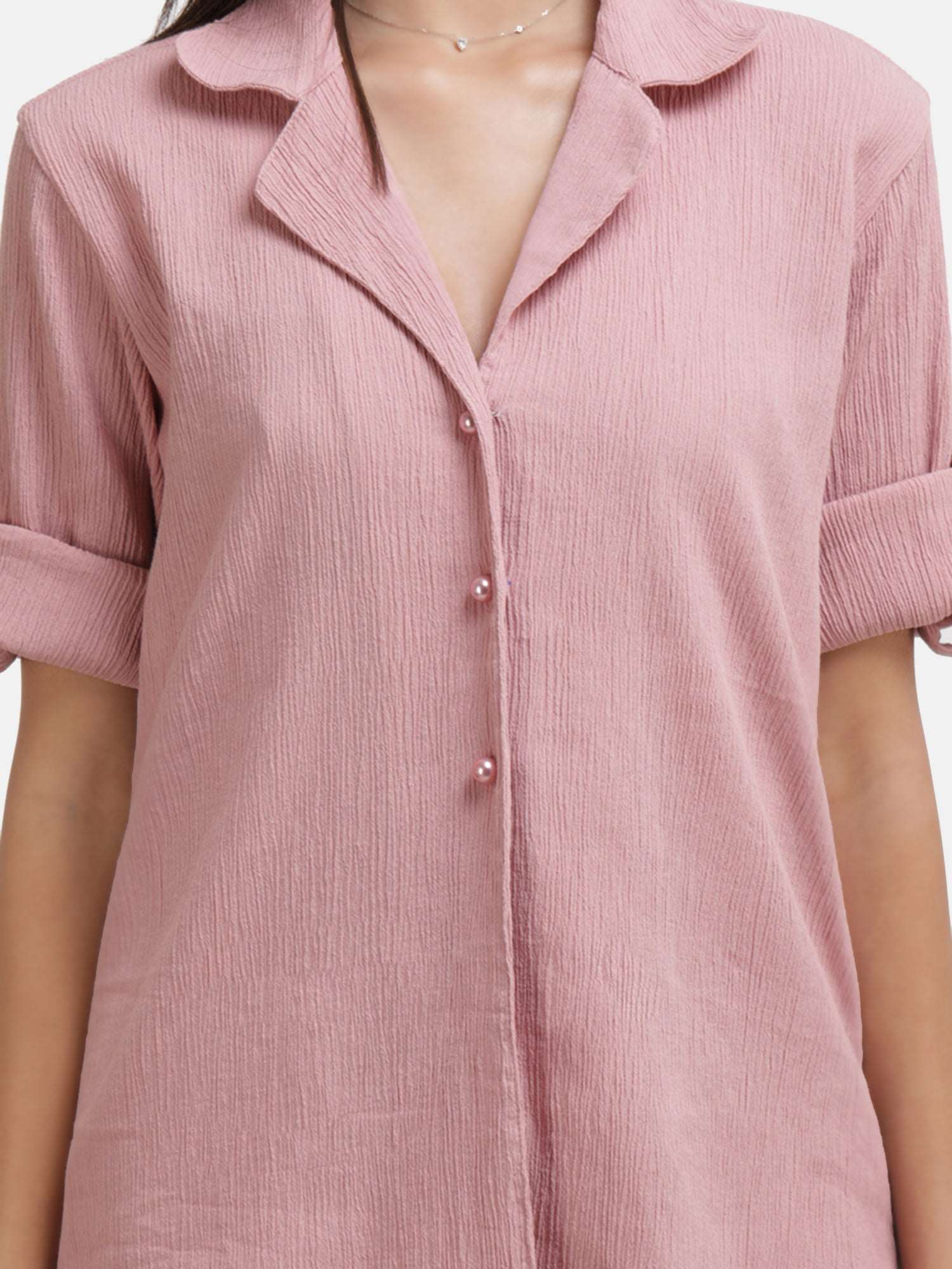 Crepe Shirt+Crinkle (Pink)