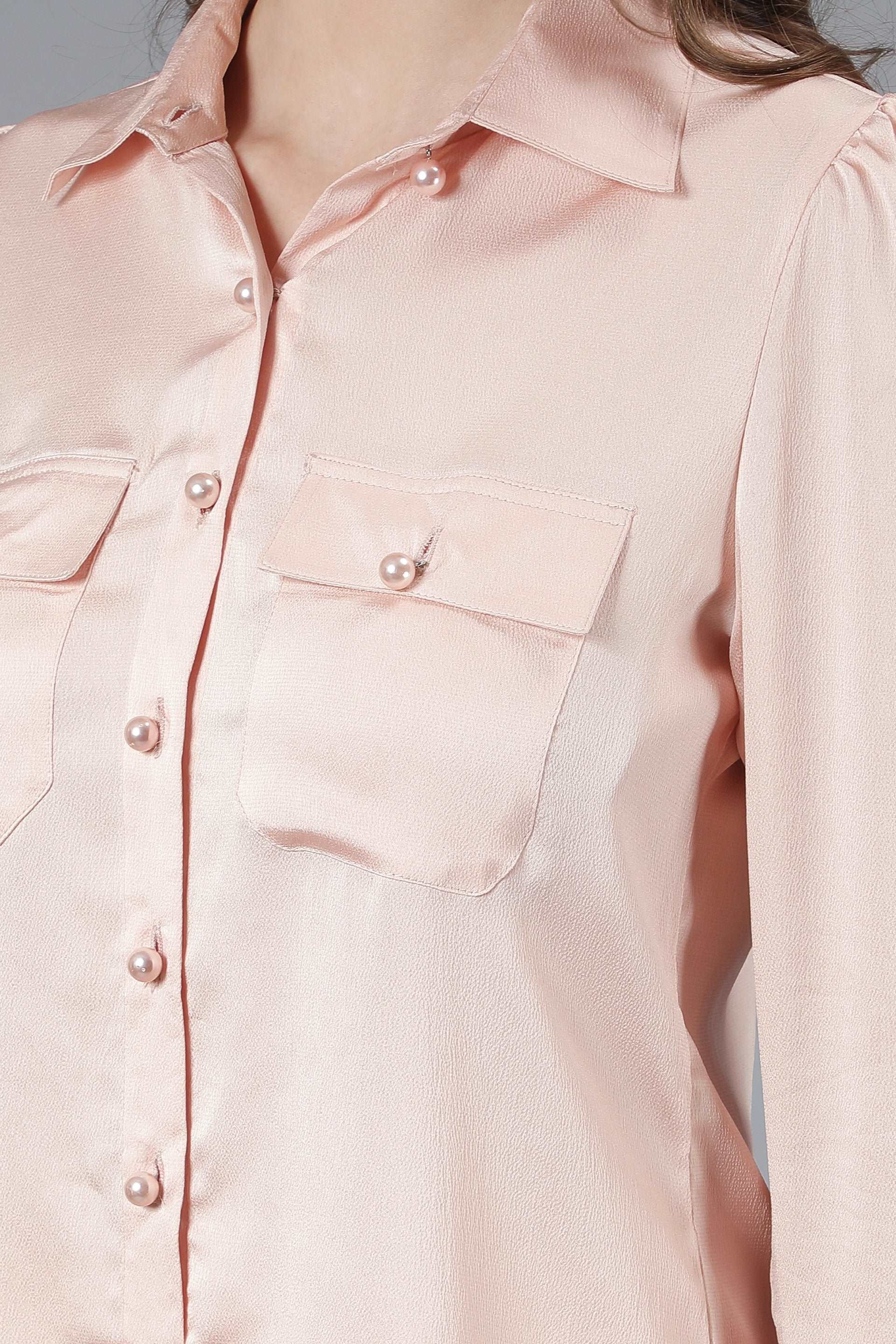 Peach Satin Coord-Set