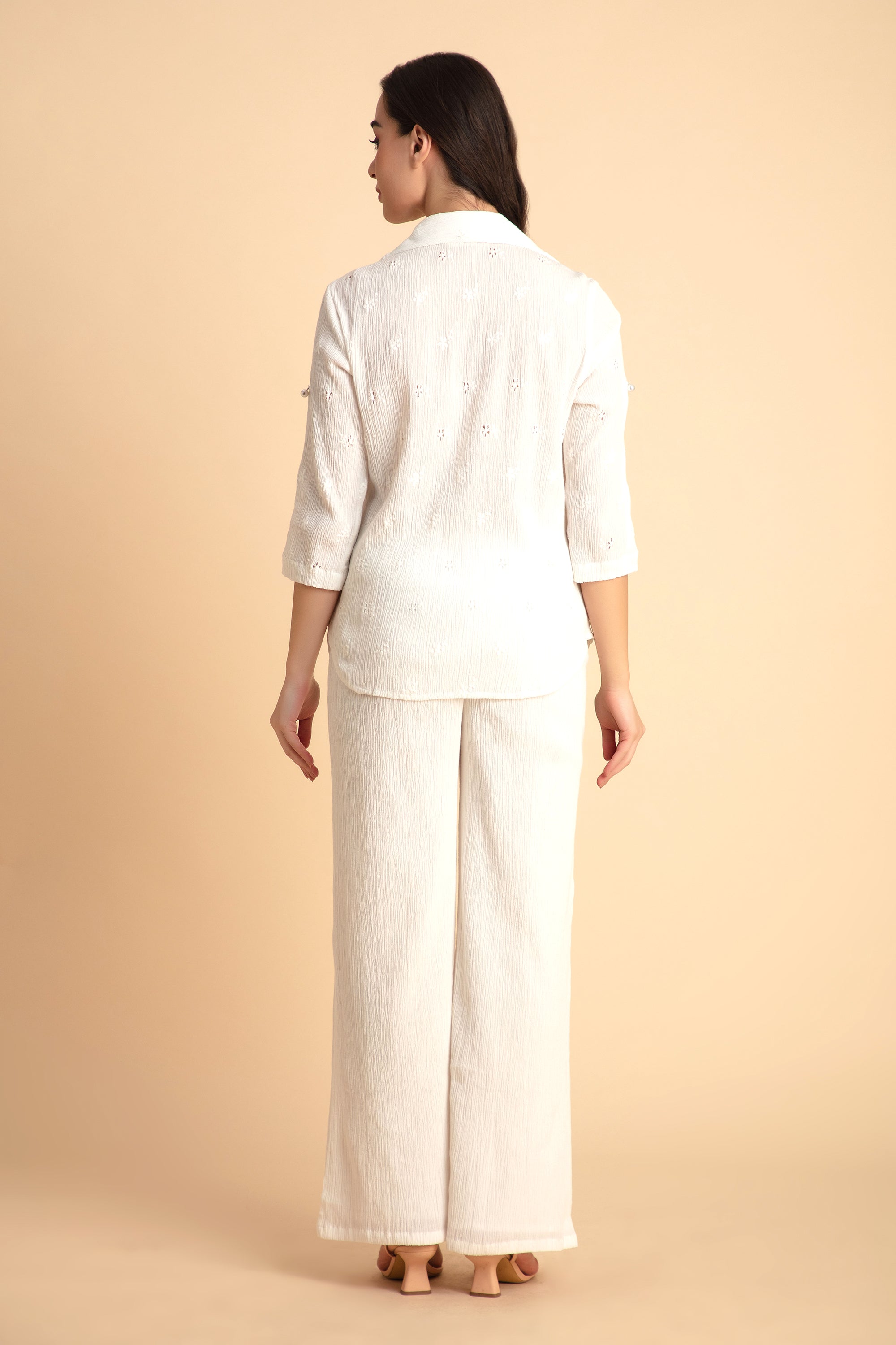 Crepe Shirt+Crinkle Pants Set