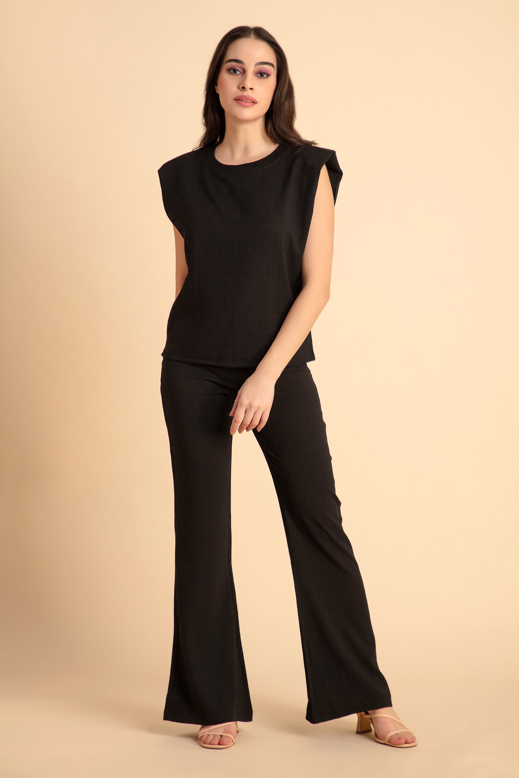 Black Jacquard Coord Set