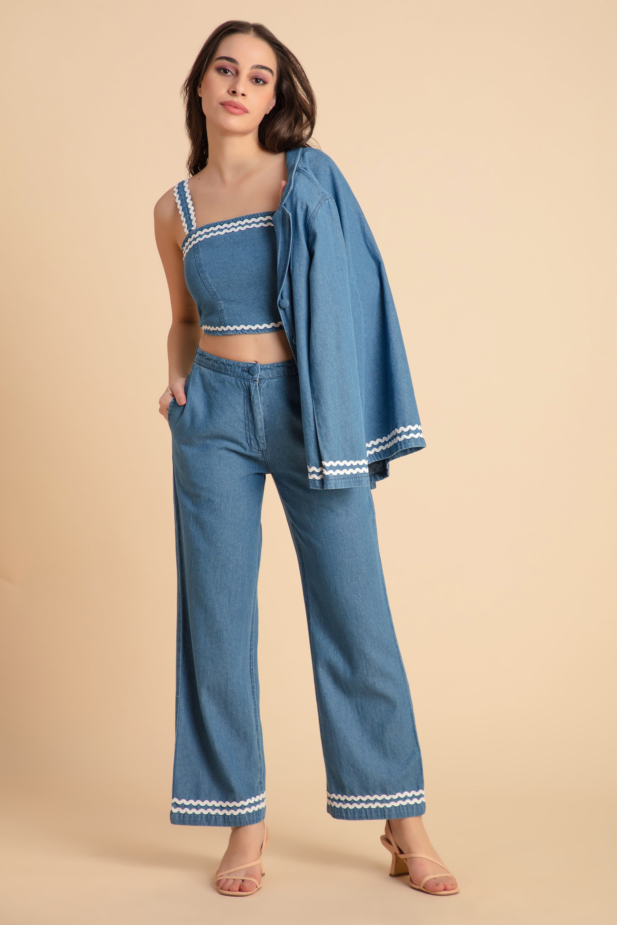 Denim Three Piece Coord Set