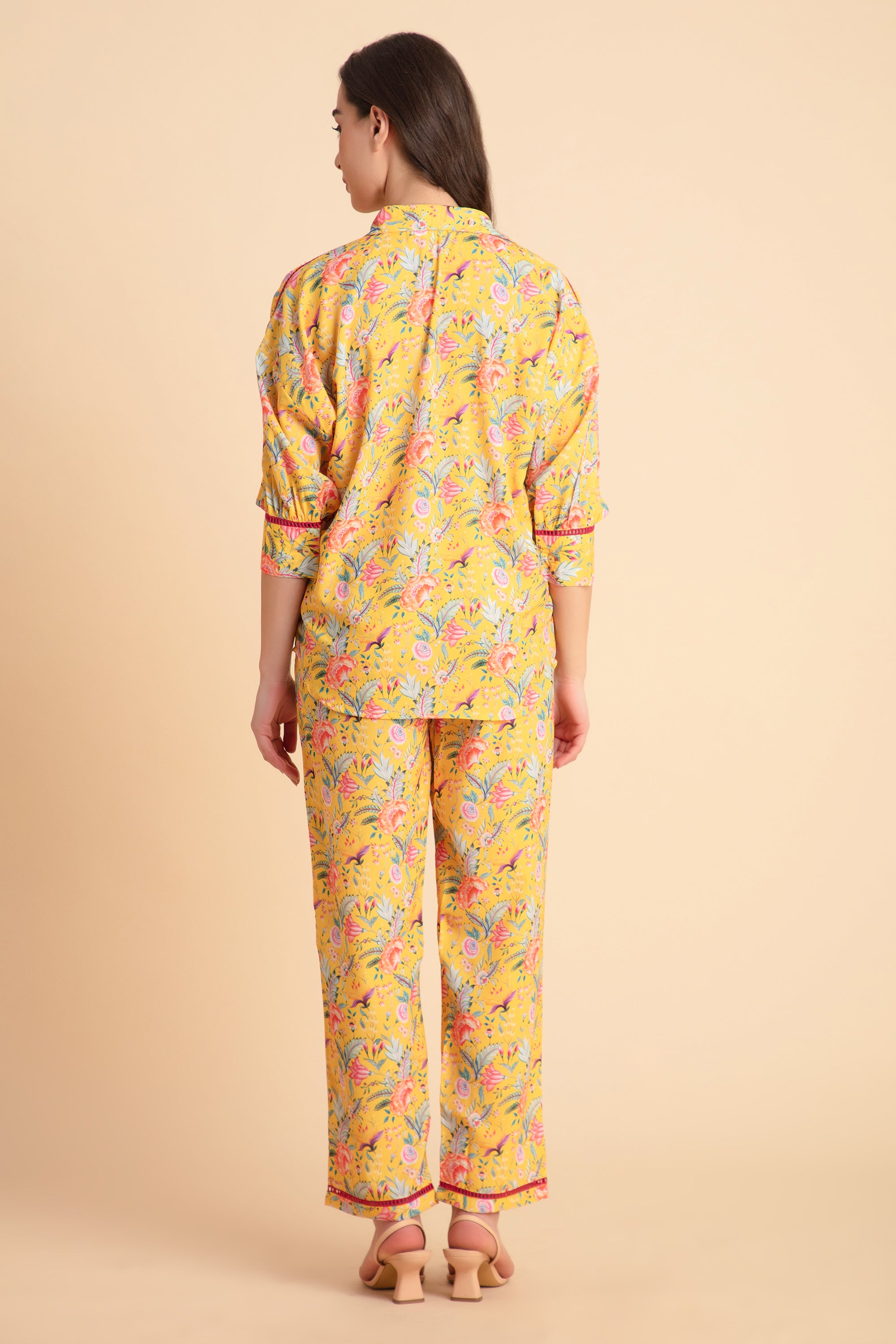 Yellow Printed Coord Set