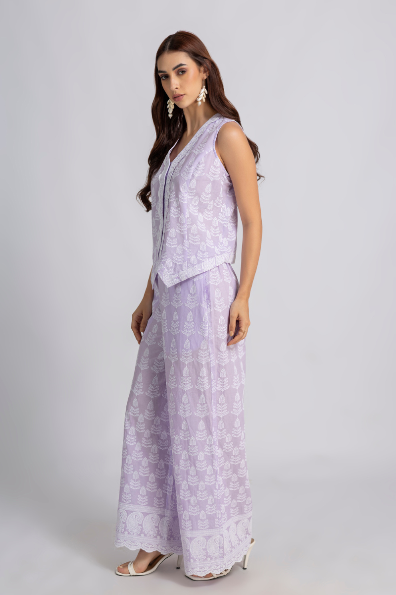 Lavender Embroidered Coord Set