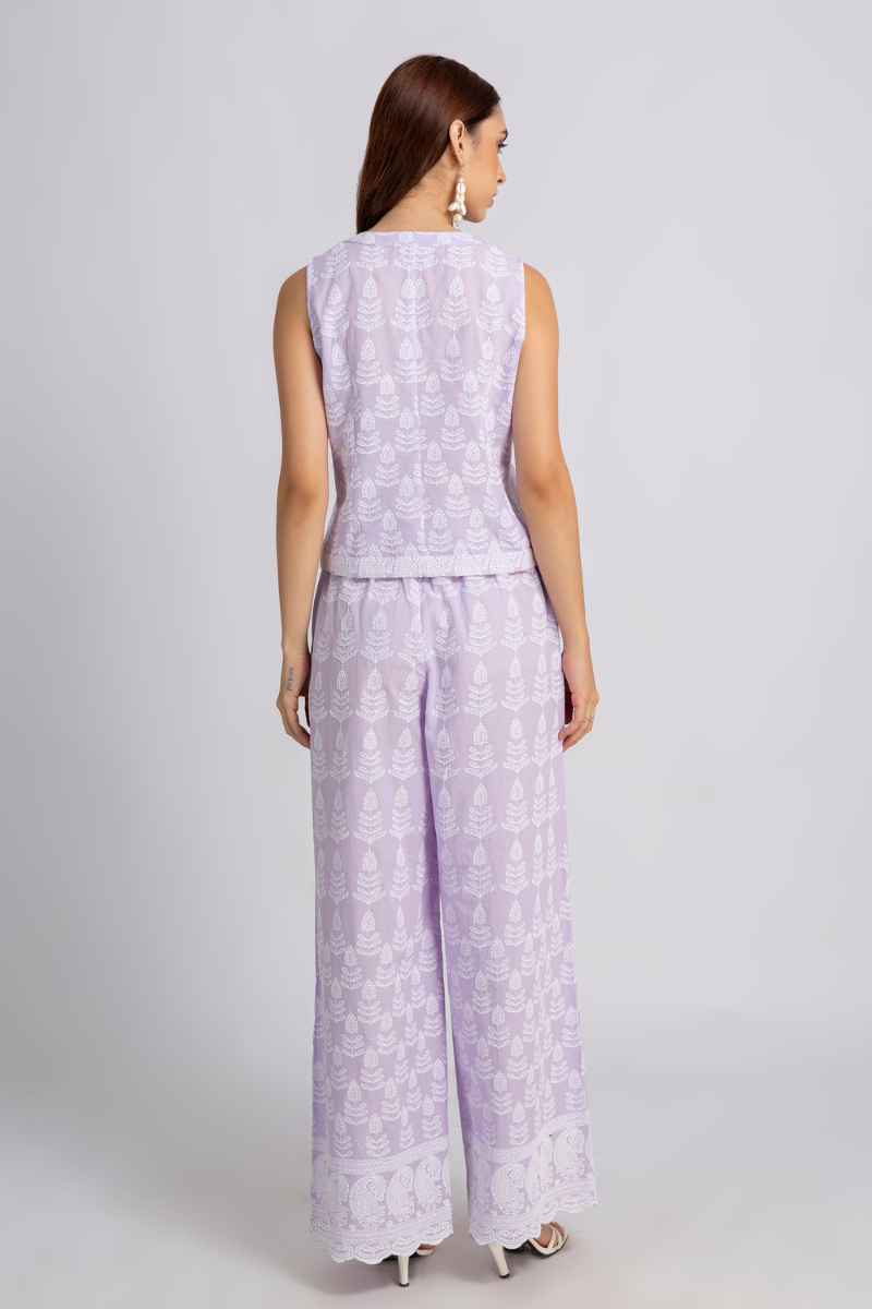Lavender Embroidered Coord Set