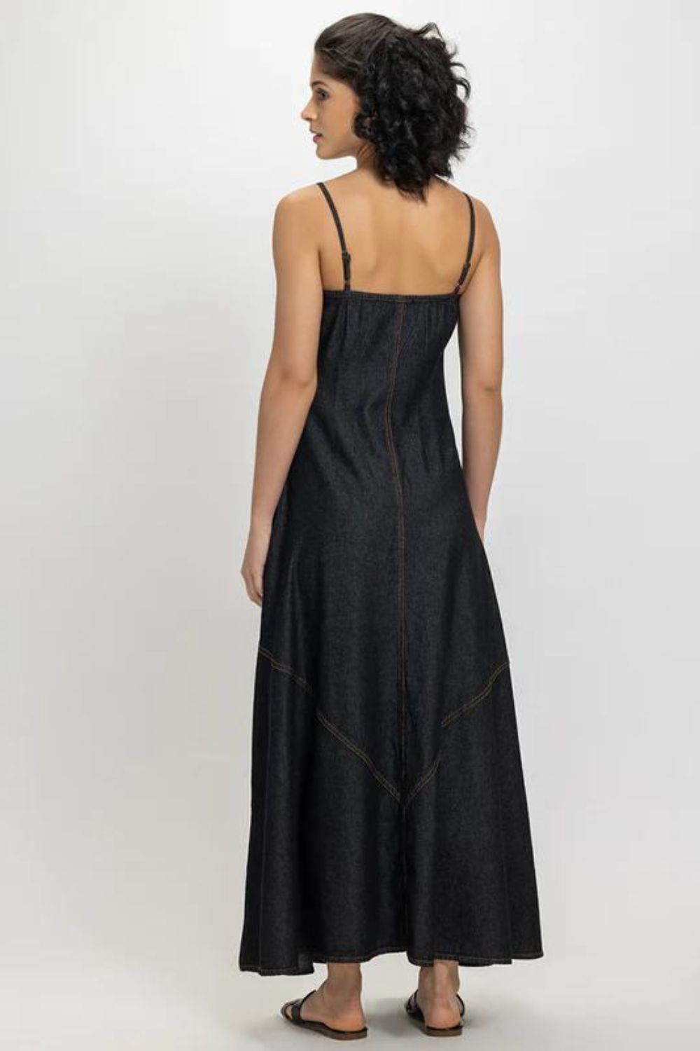 Black Button Down Denim Dress