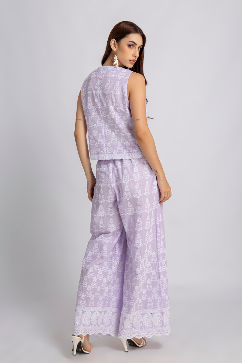 Lavender Embroidered Coord Set