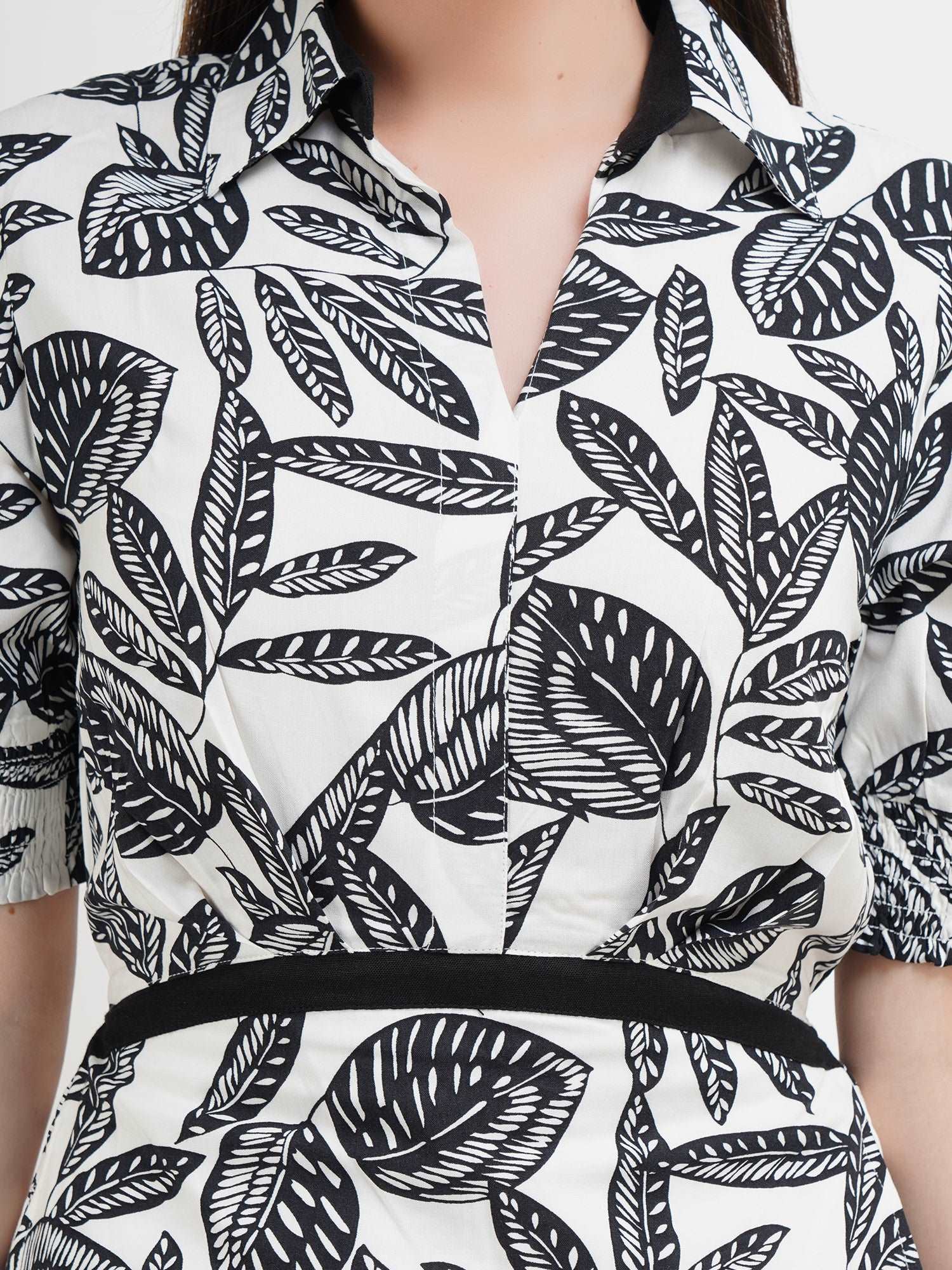 Black & white shirt dress