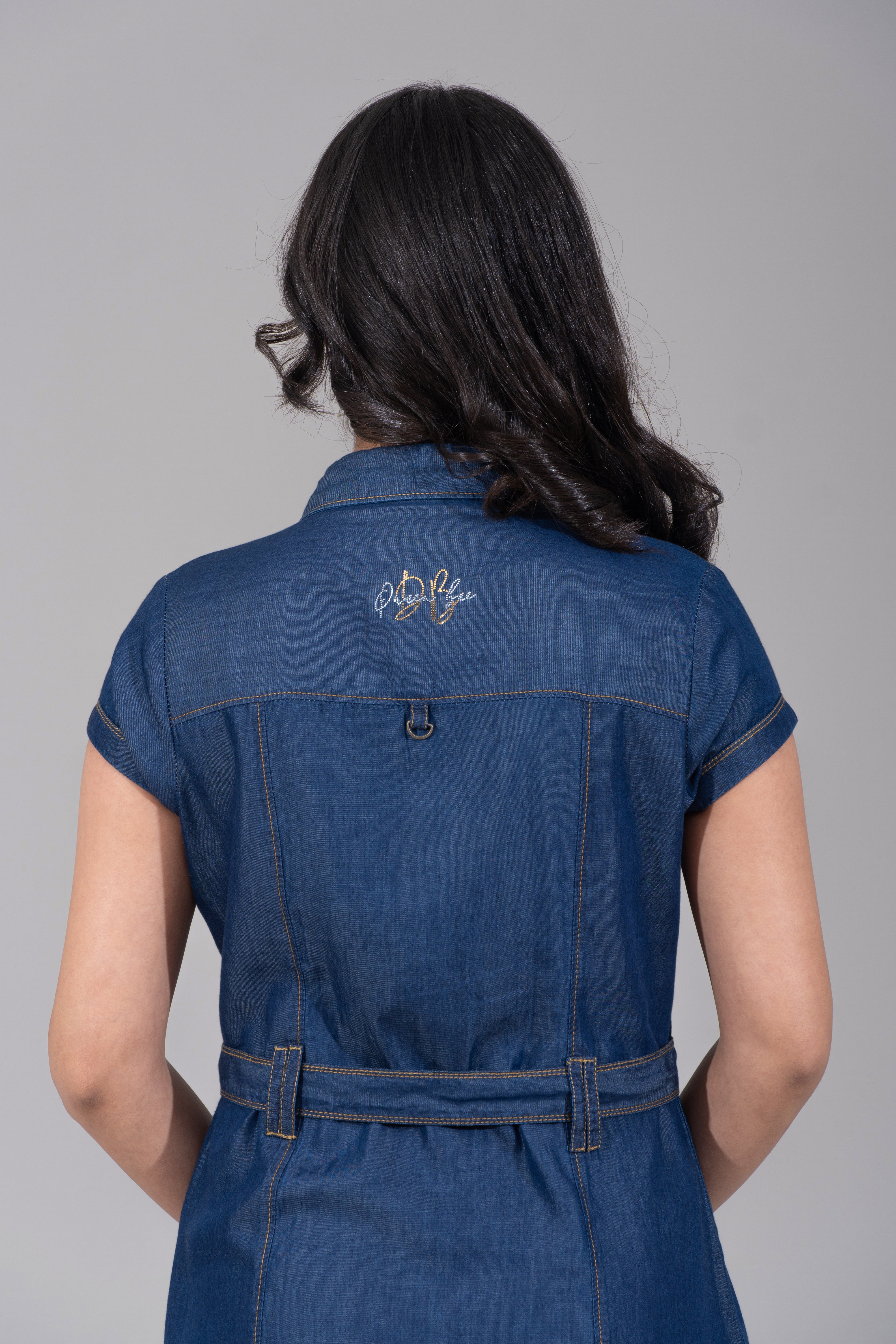 Indigo Denim Shirt Dress