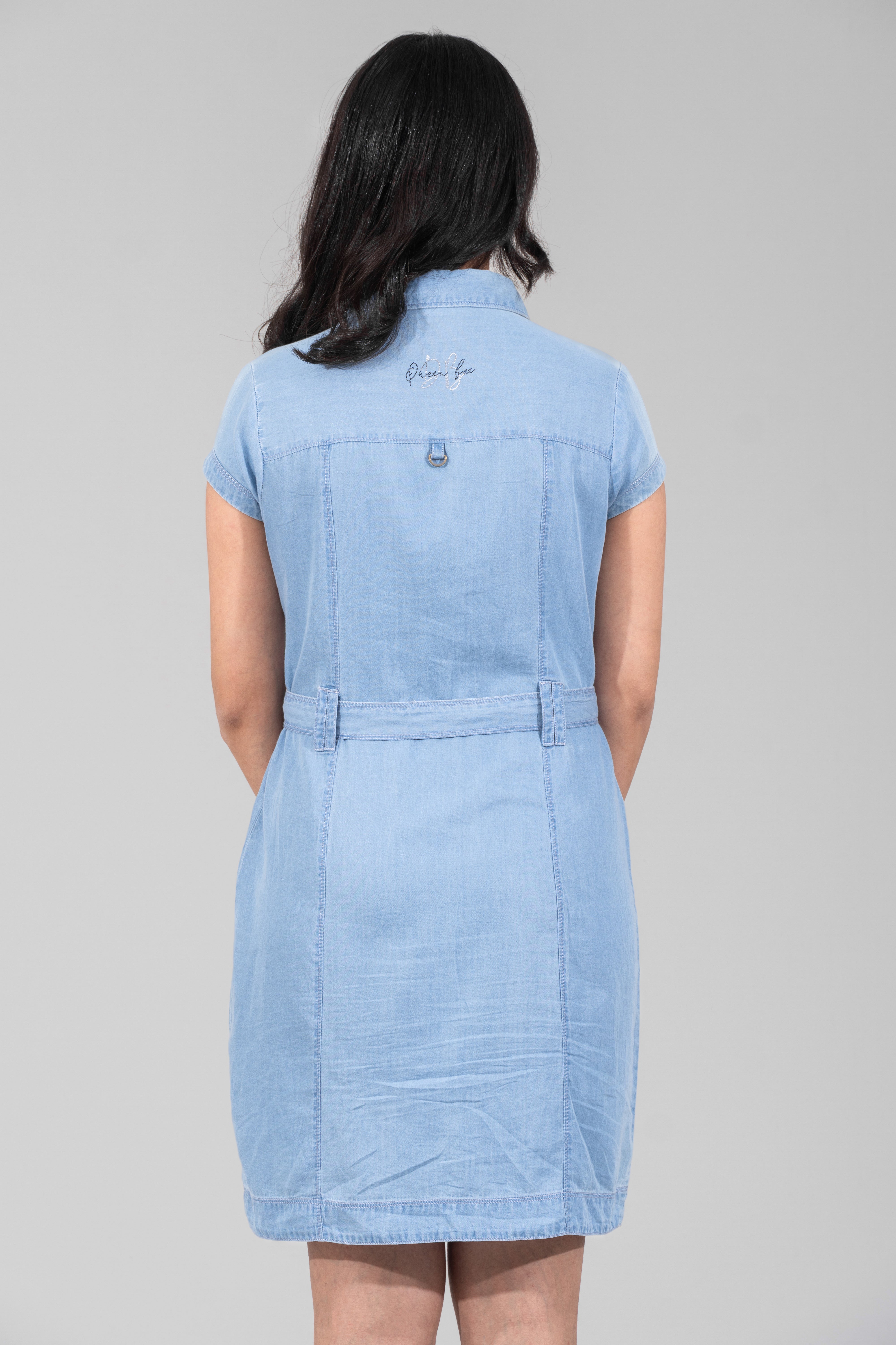 Light Wash Denim Shirt Dress