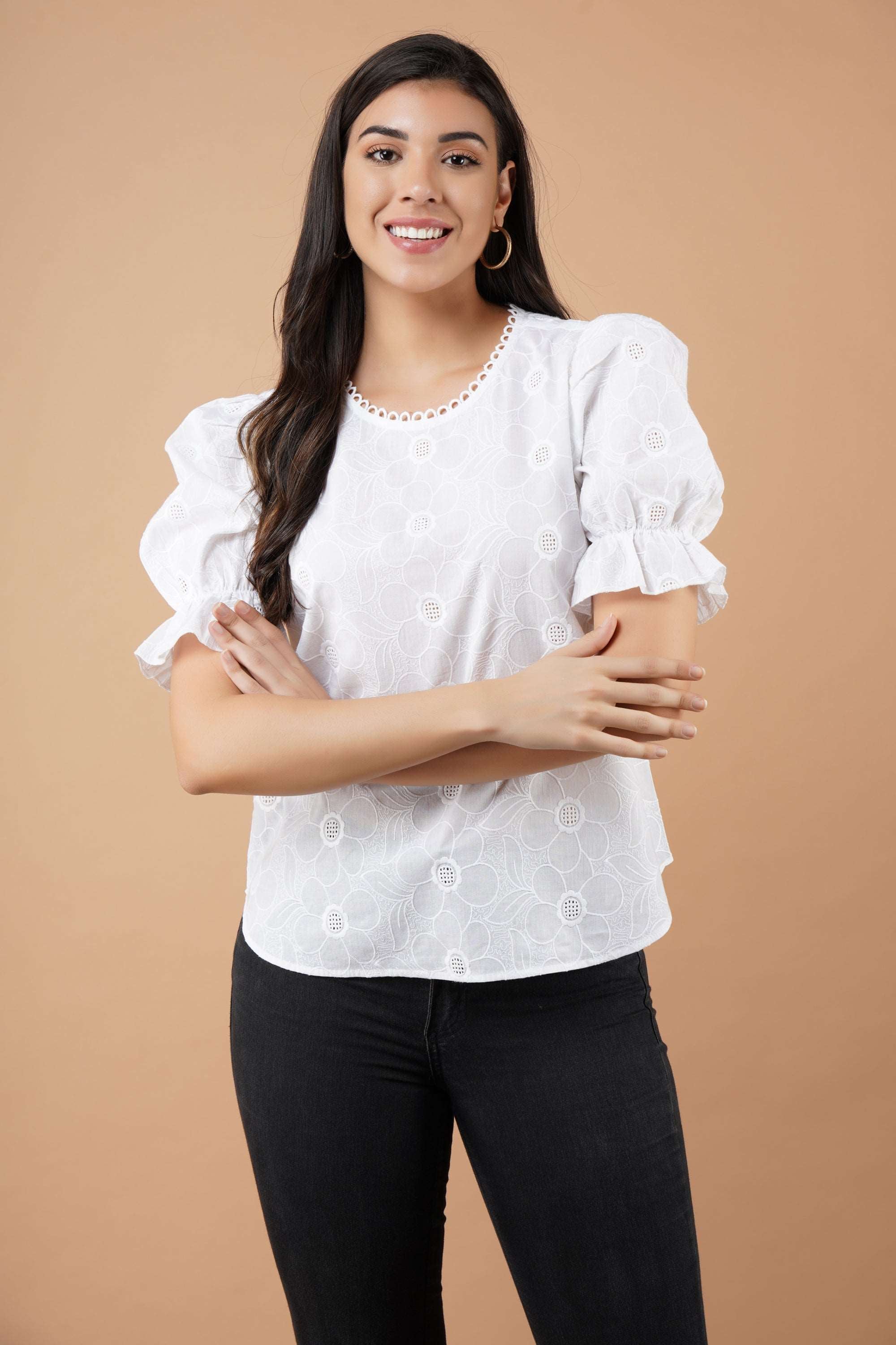 Cotton Eyelet Blouse