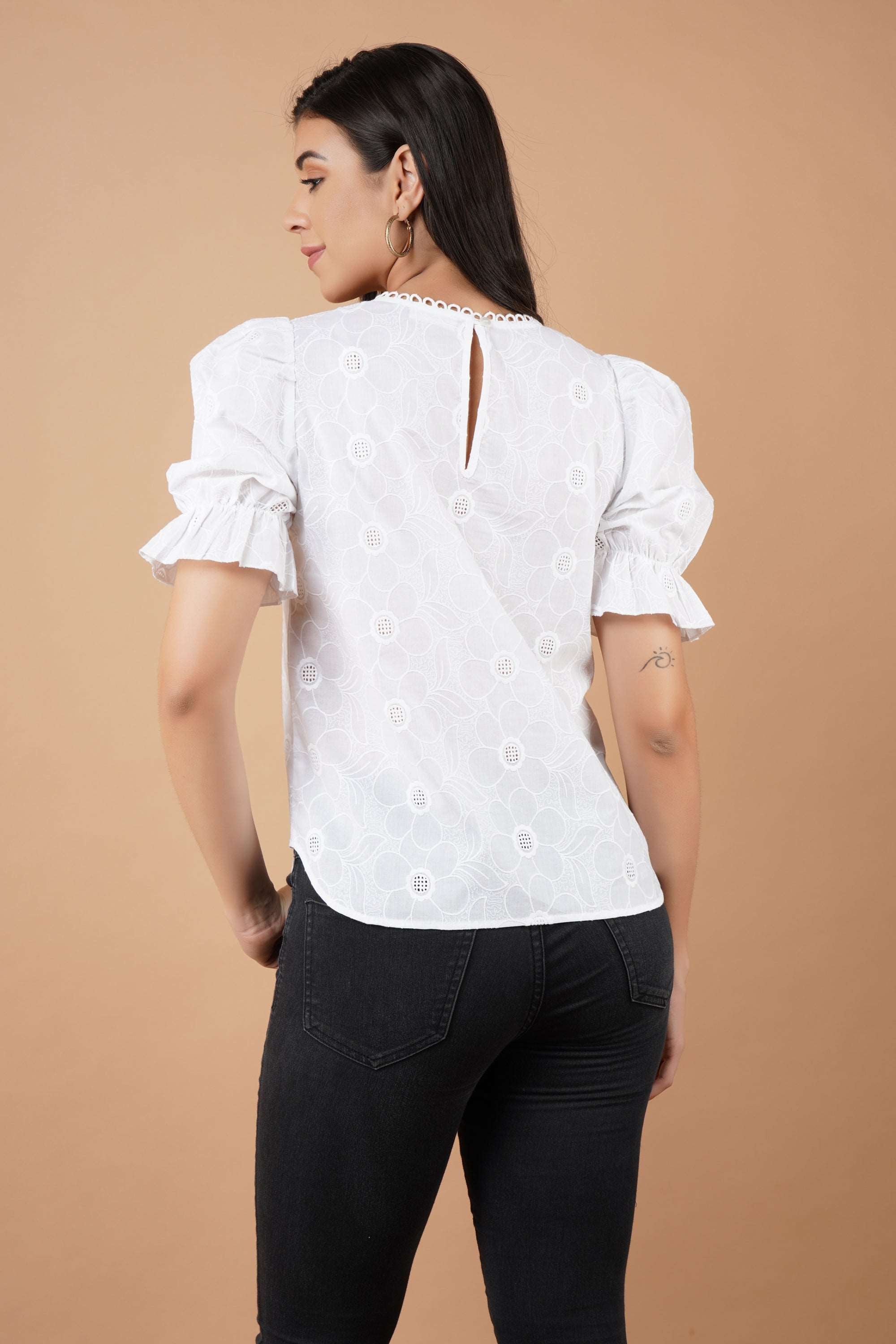 Cotton Eyelet Blouse