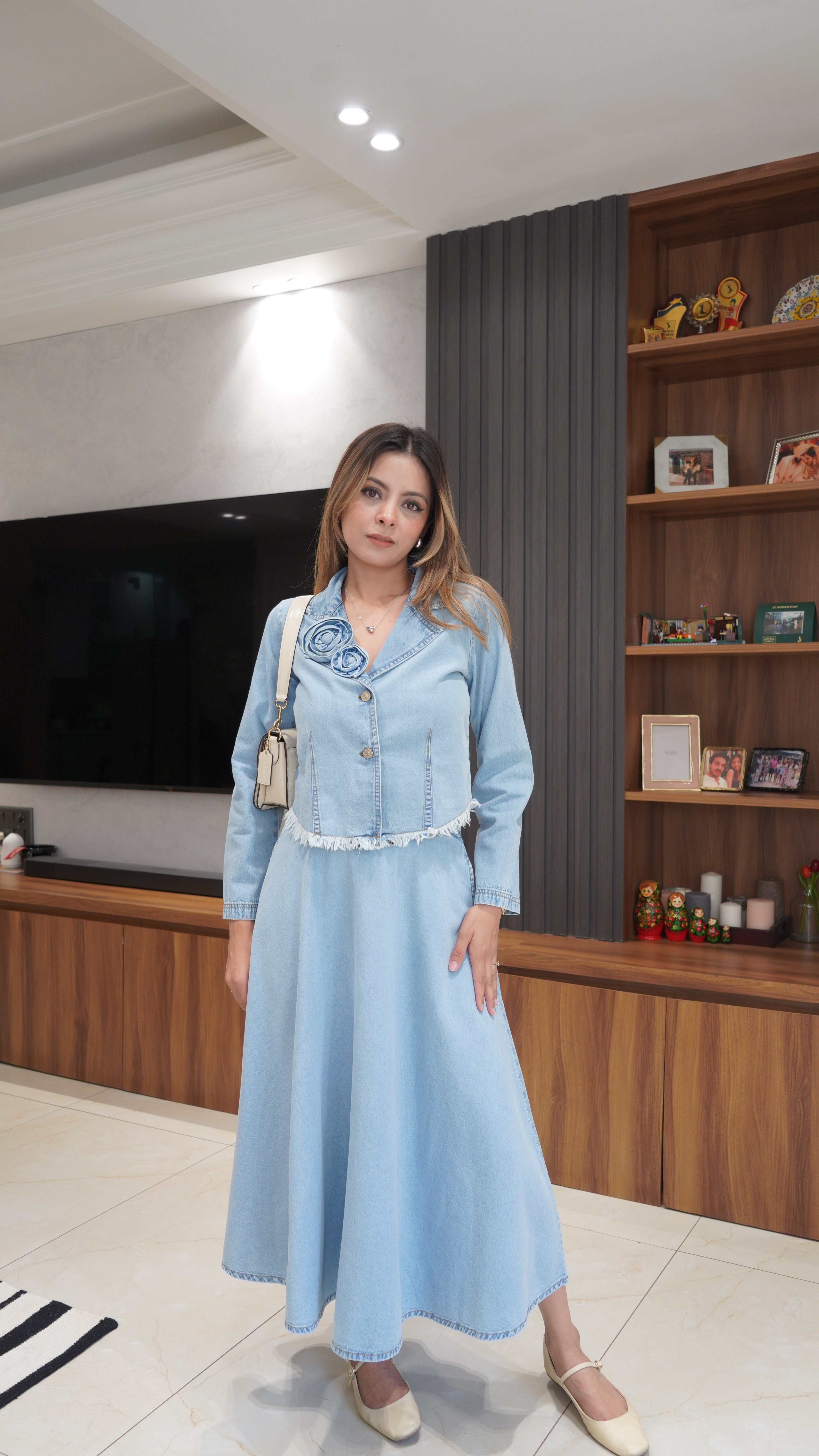 Statement Denim Top and Skirt