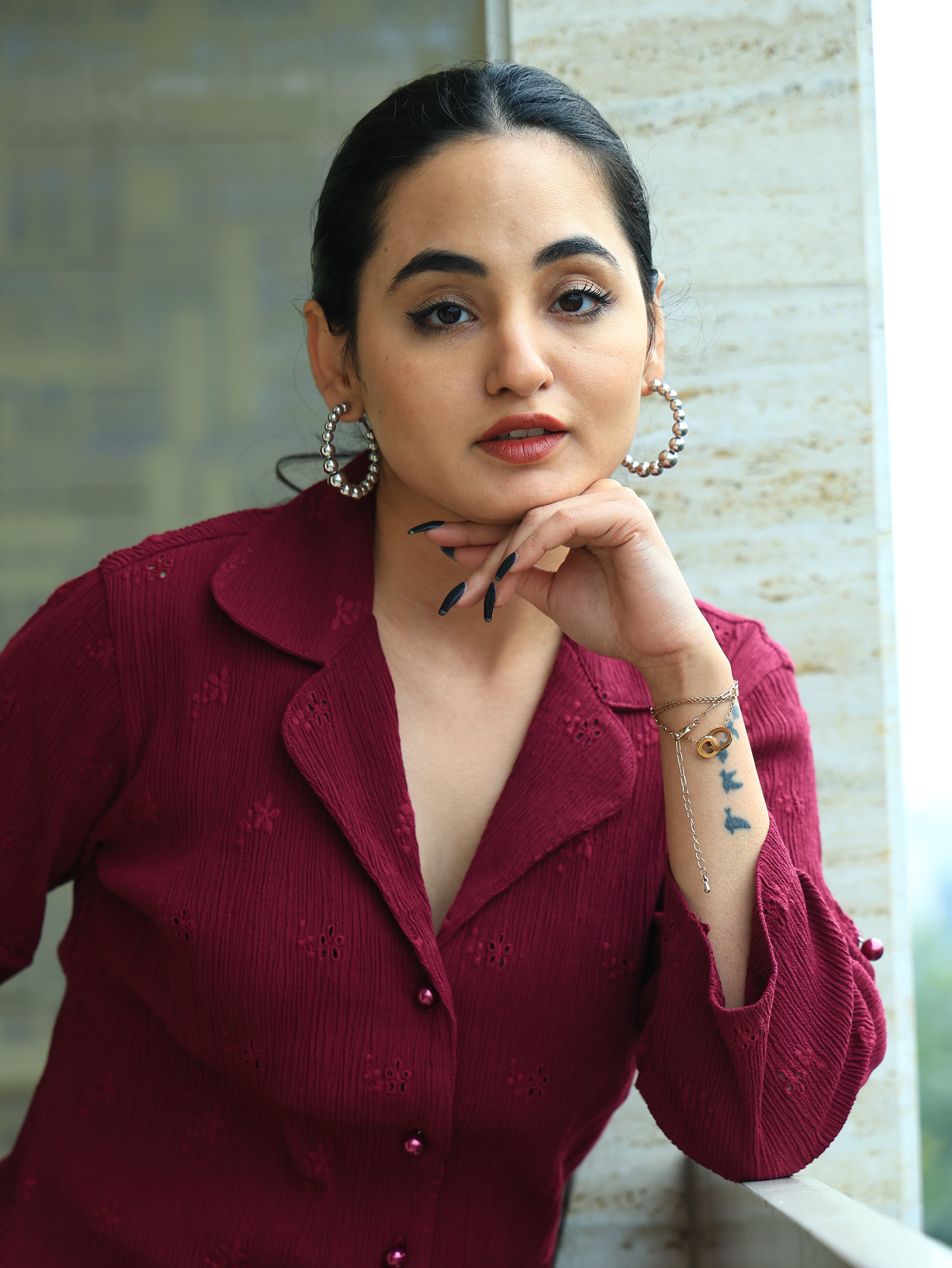 Crepe Shirt+Crinkle Pants Set