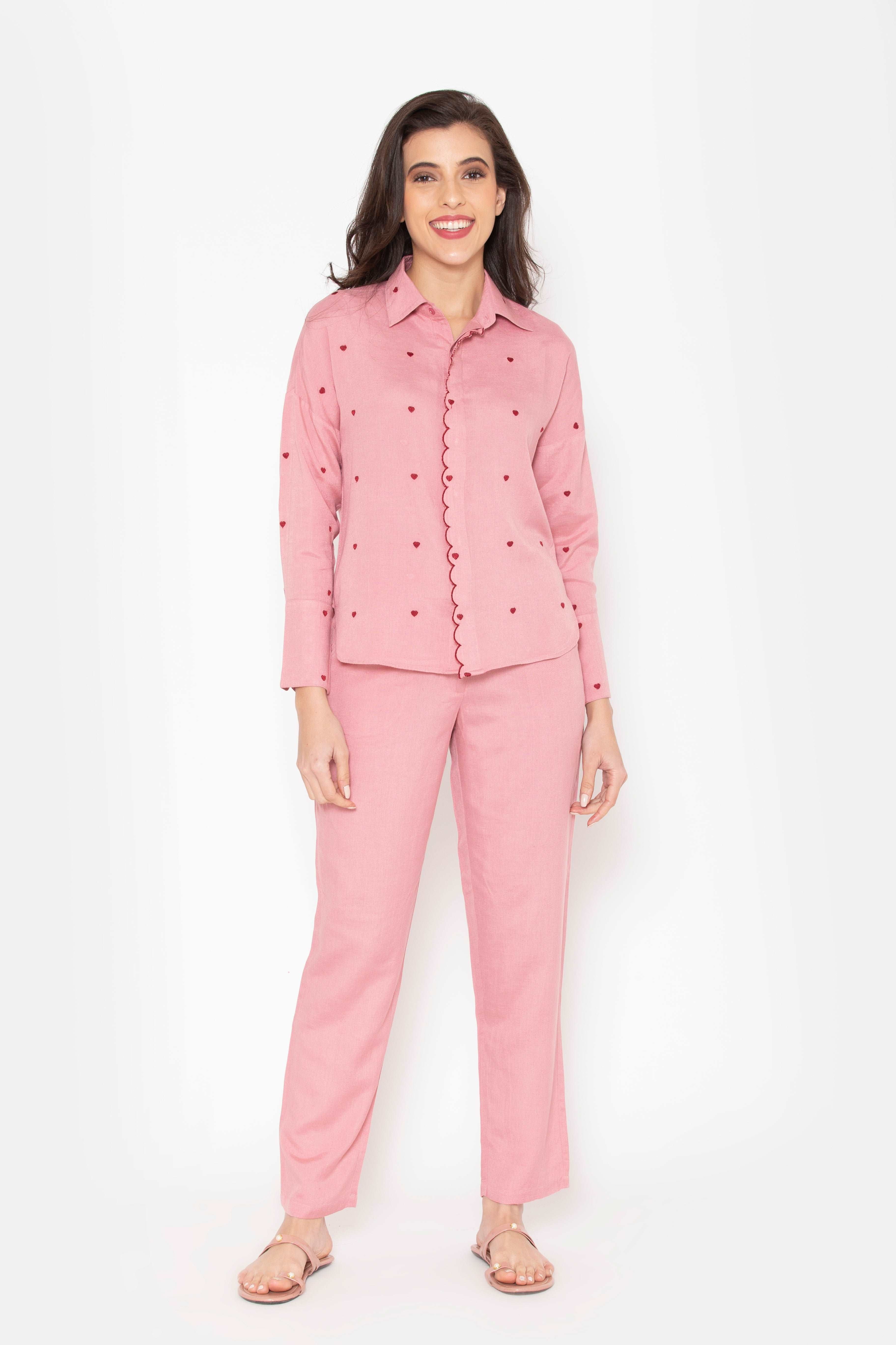 PREMIUM LINEN Scalloped cord PINK