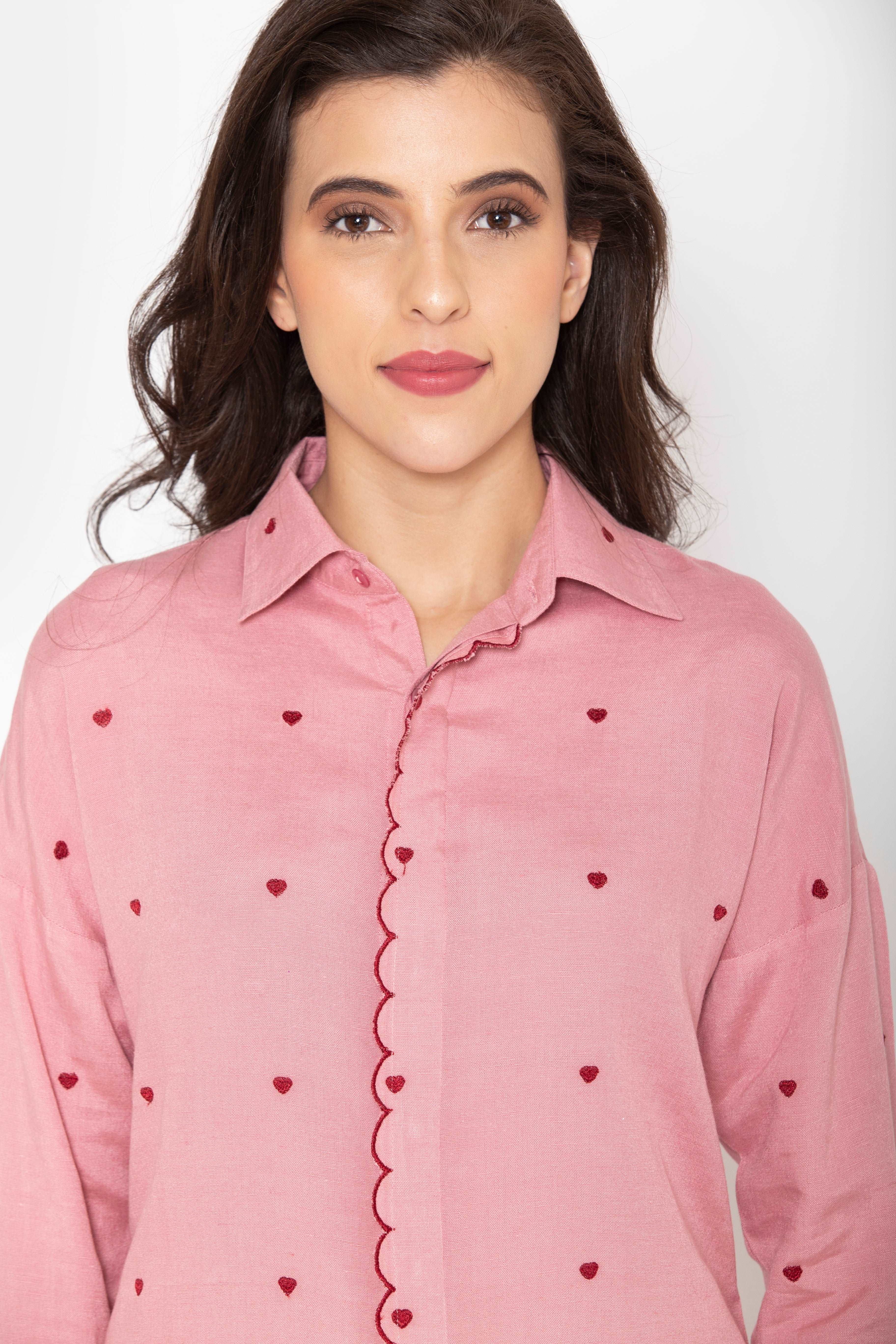 PREMIUM LINEN Scalloped cord PINK