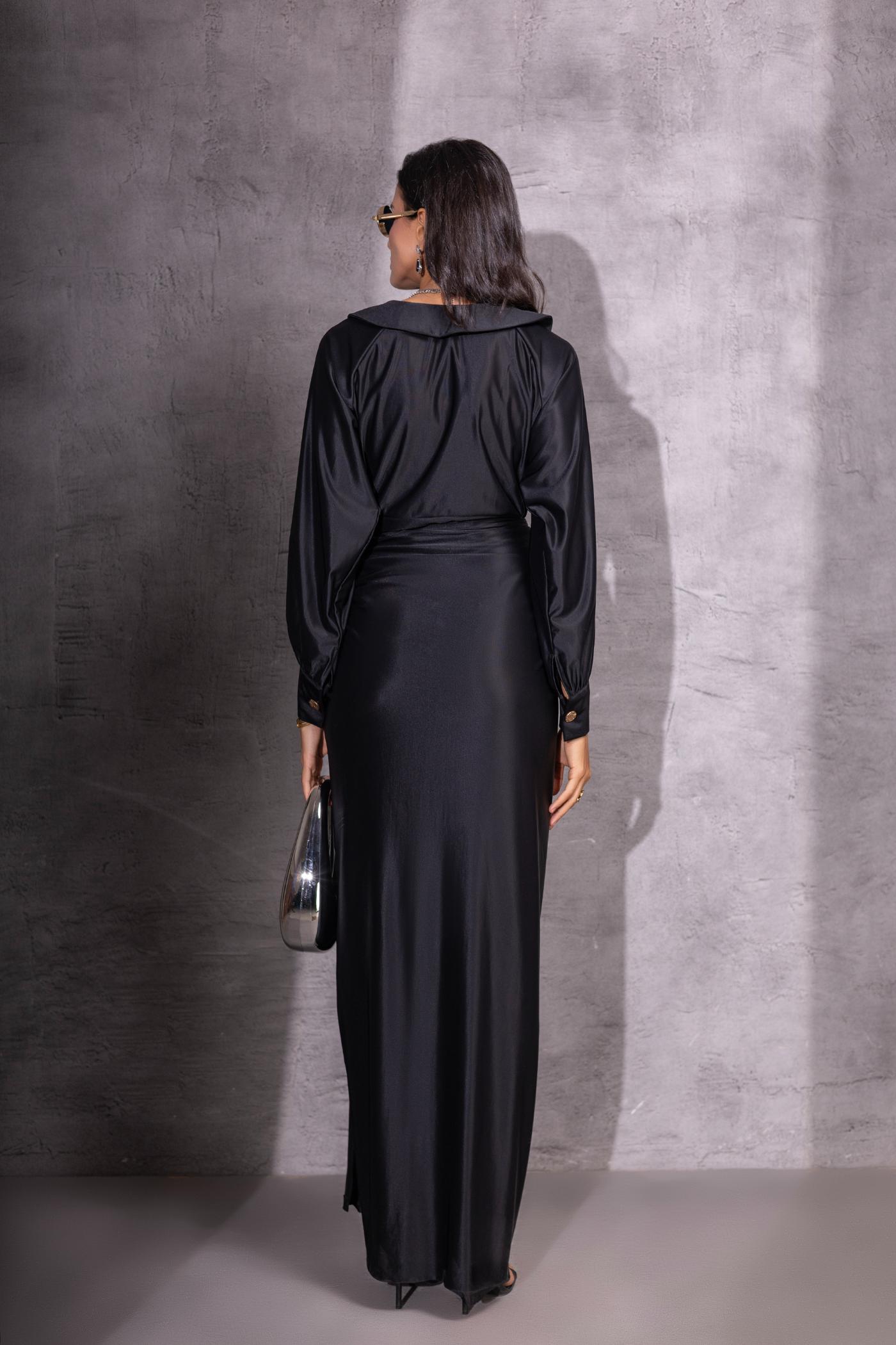 Black Eclipse Top and Knotted Skirt Coord set