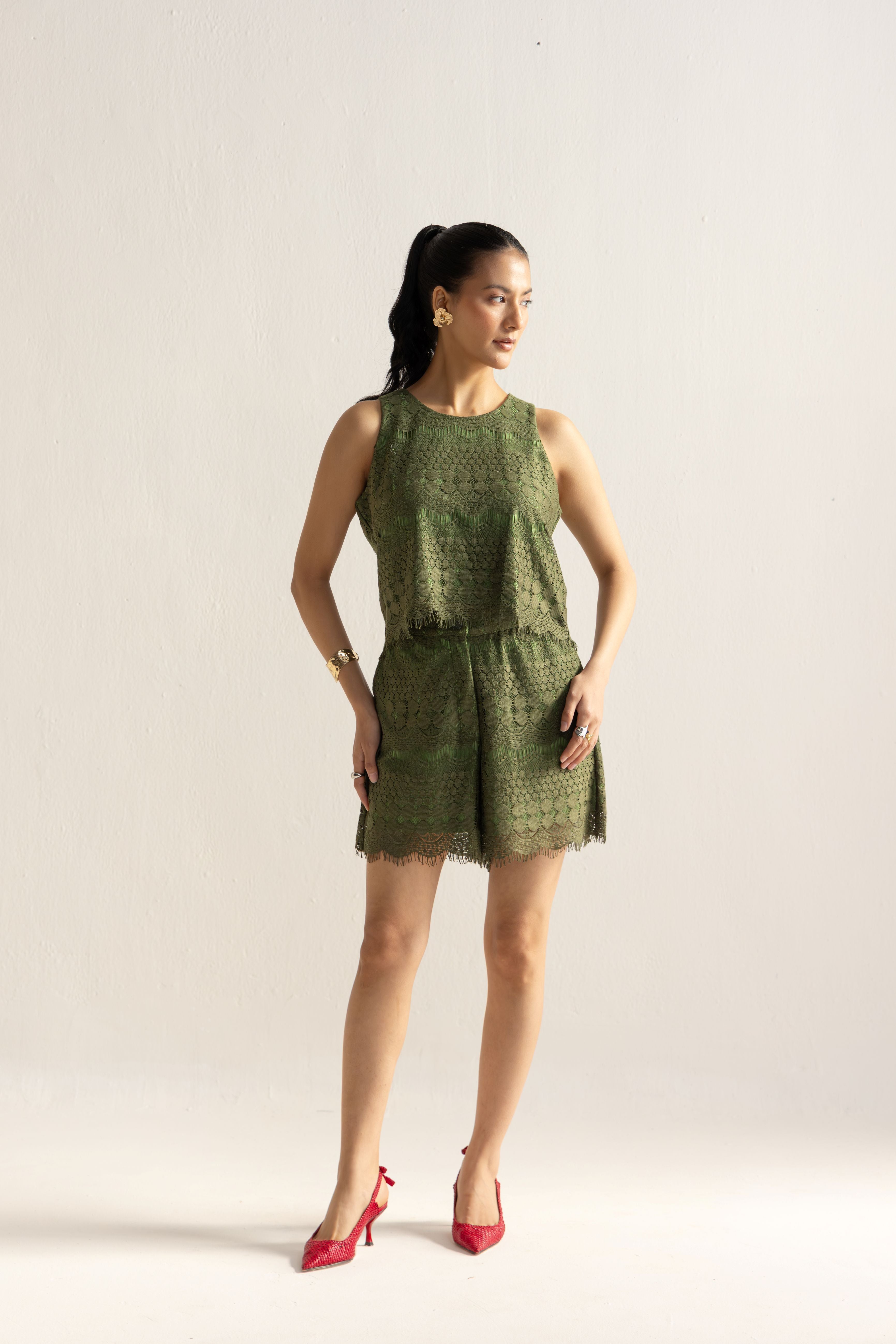 Olive Green Short & Top
