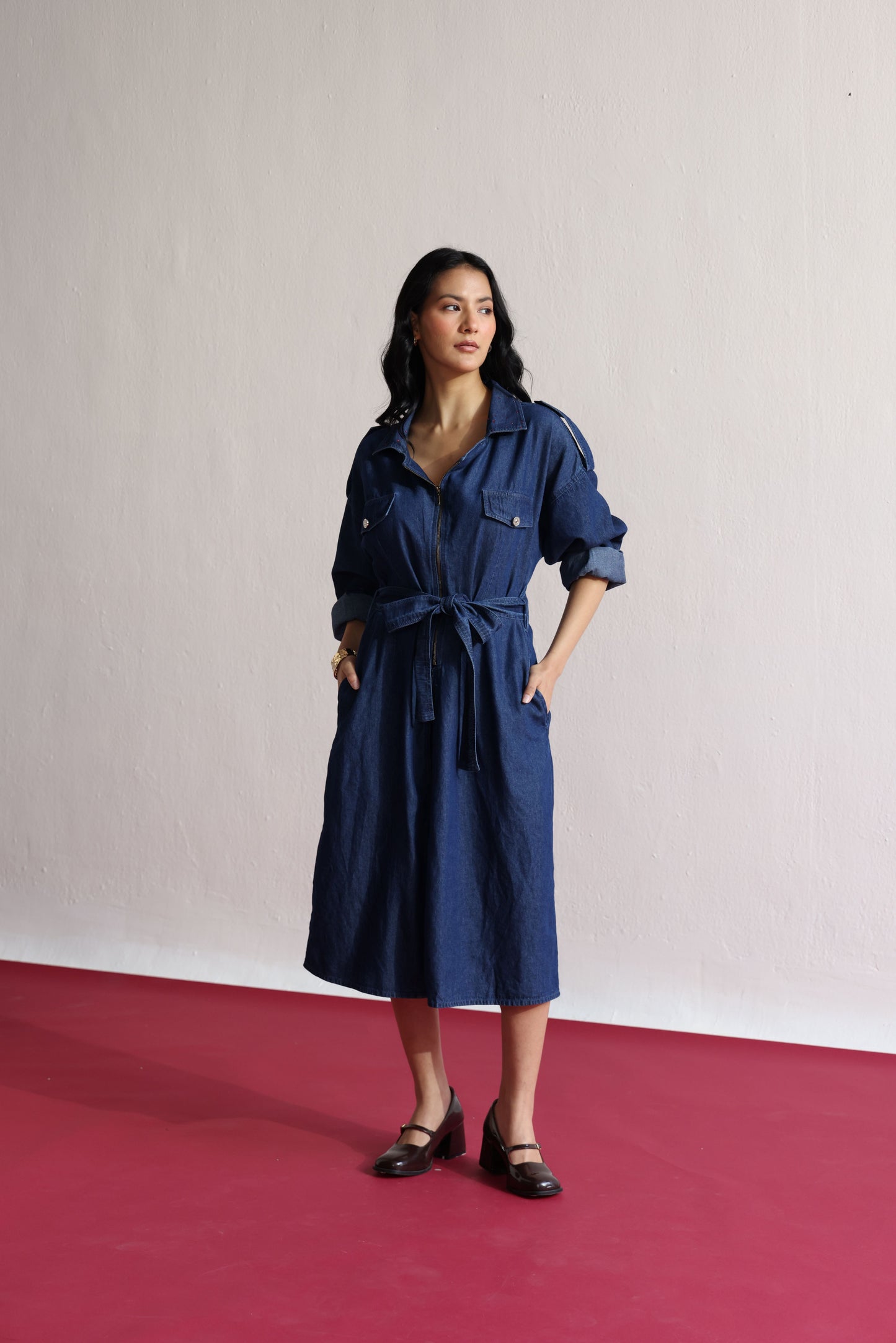 Classic Indigo Trench Coat