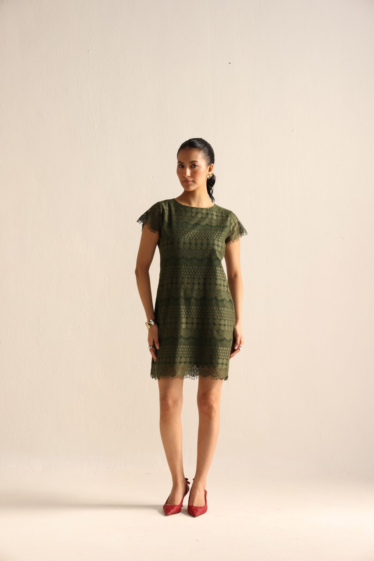 Olive Green Midi dress