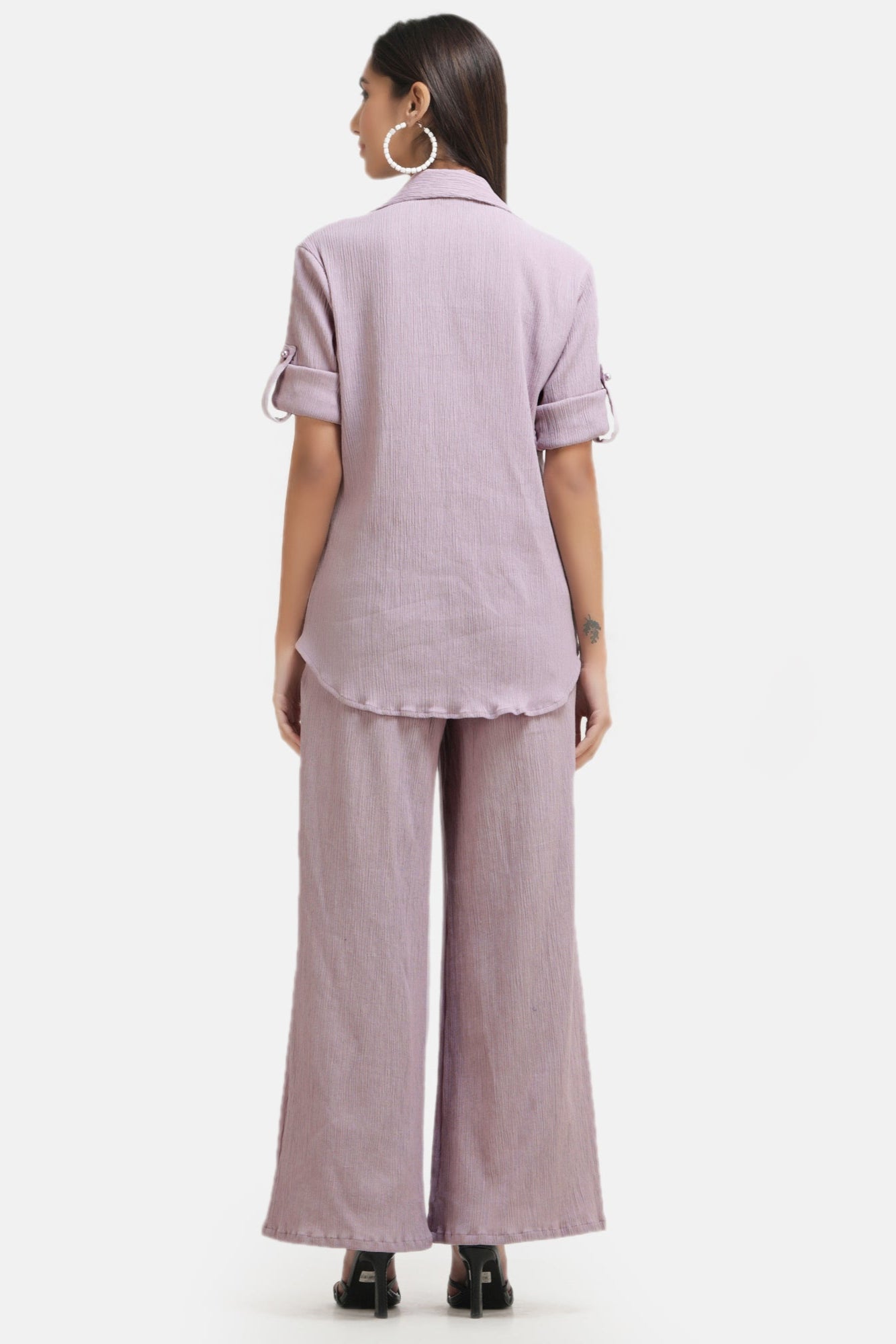 Crepe Shirt+Crinkle Pants (Lilac)