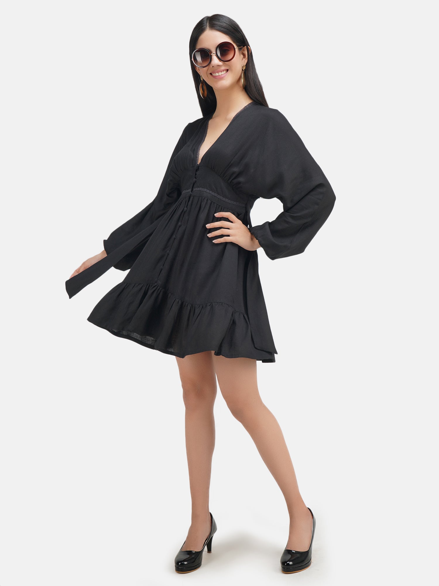 Exaggerated Sleeve Dress