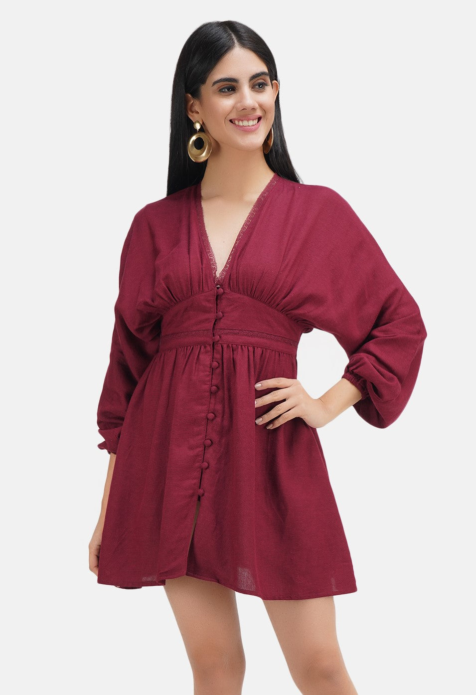 Exaggerated Sleeve Dress