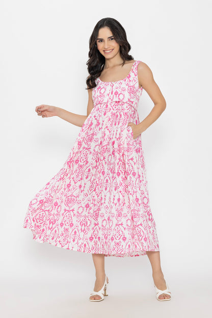 Pink Pleated Dress