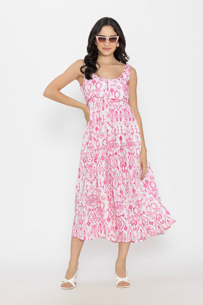 Pink Pleated Dress