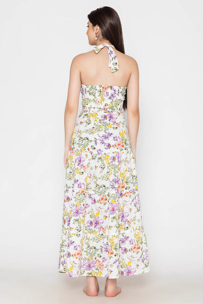 Tie-Up Sweetheart Cotton Dress