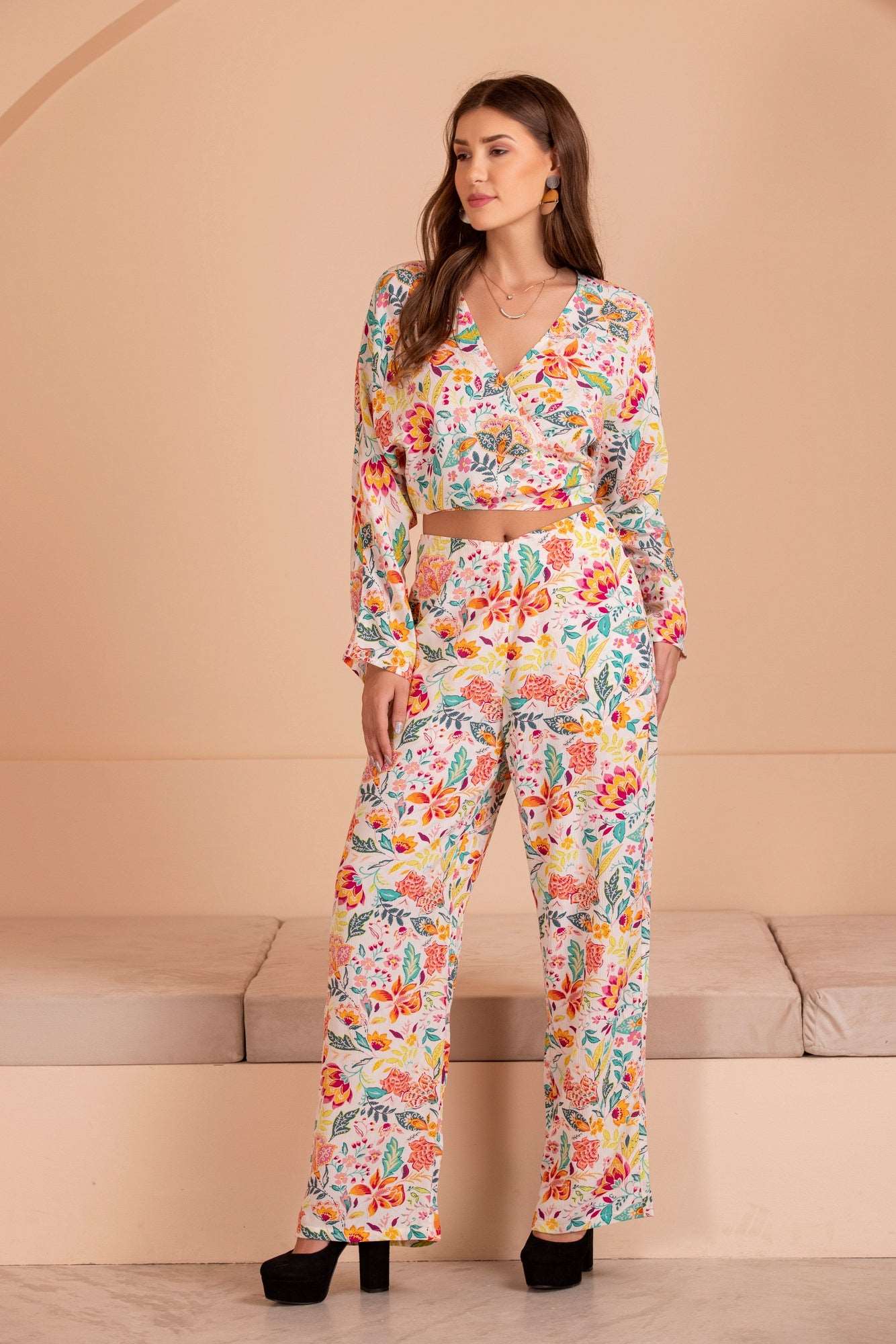  Printed Top Tie Dress