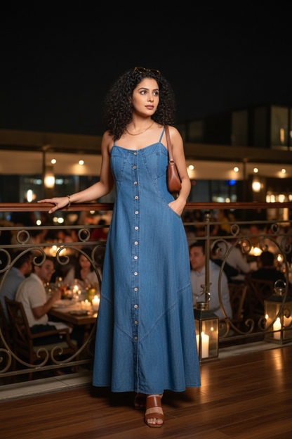 Button Down Denim Dress