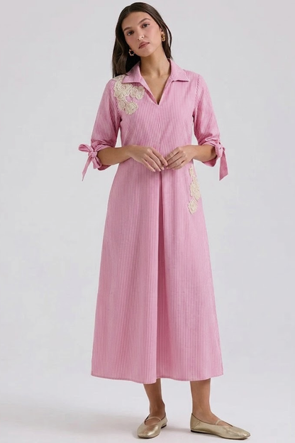 Rosy breeze stripe dress