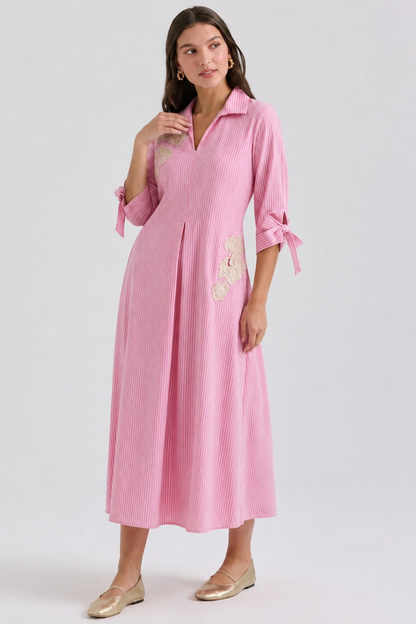 Rosy breeze stripe dress