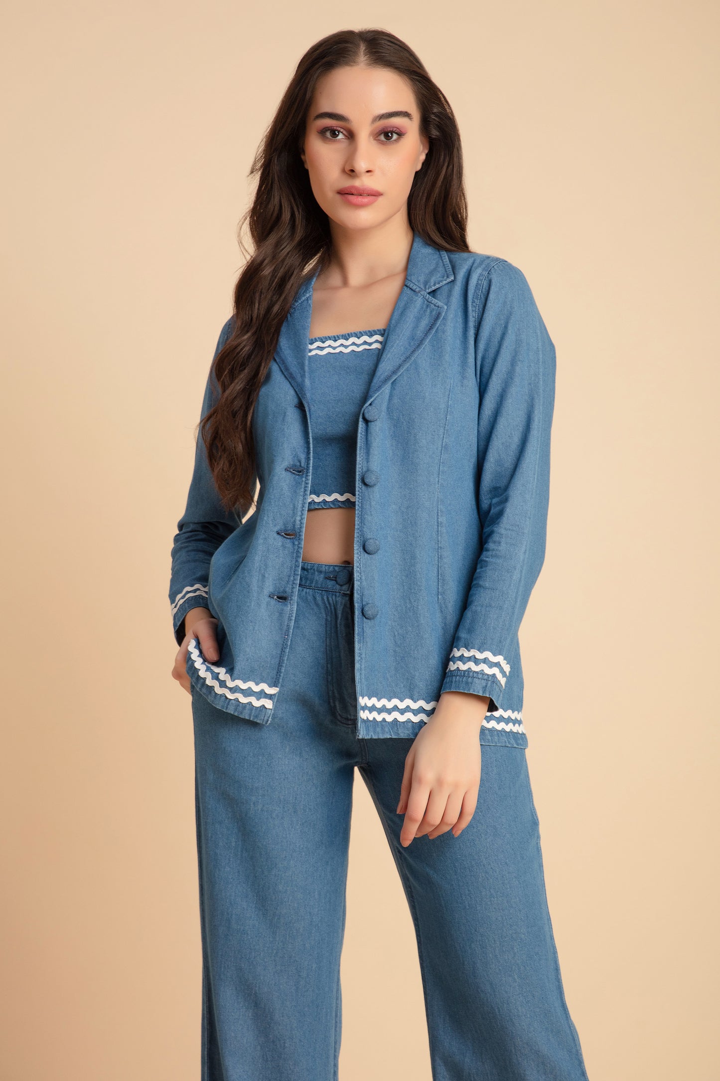Denim Three Piece Coord Set