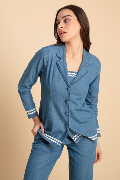 Denim Three Piece Coord Set