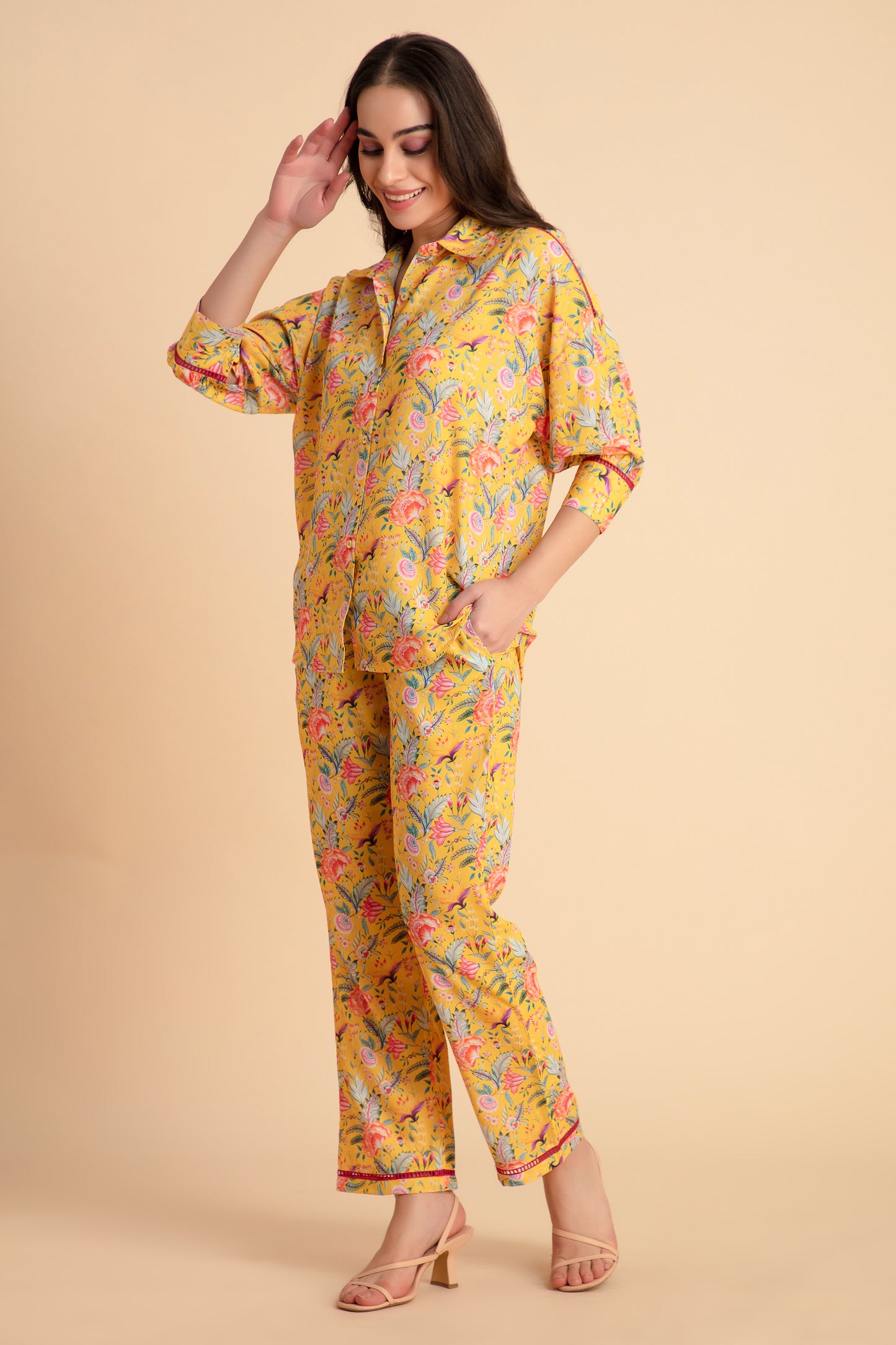 Yellow Printed Coord Set