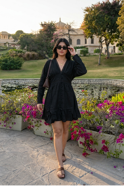 Exaggerated sleeve dress