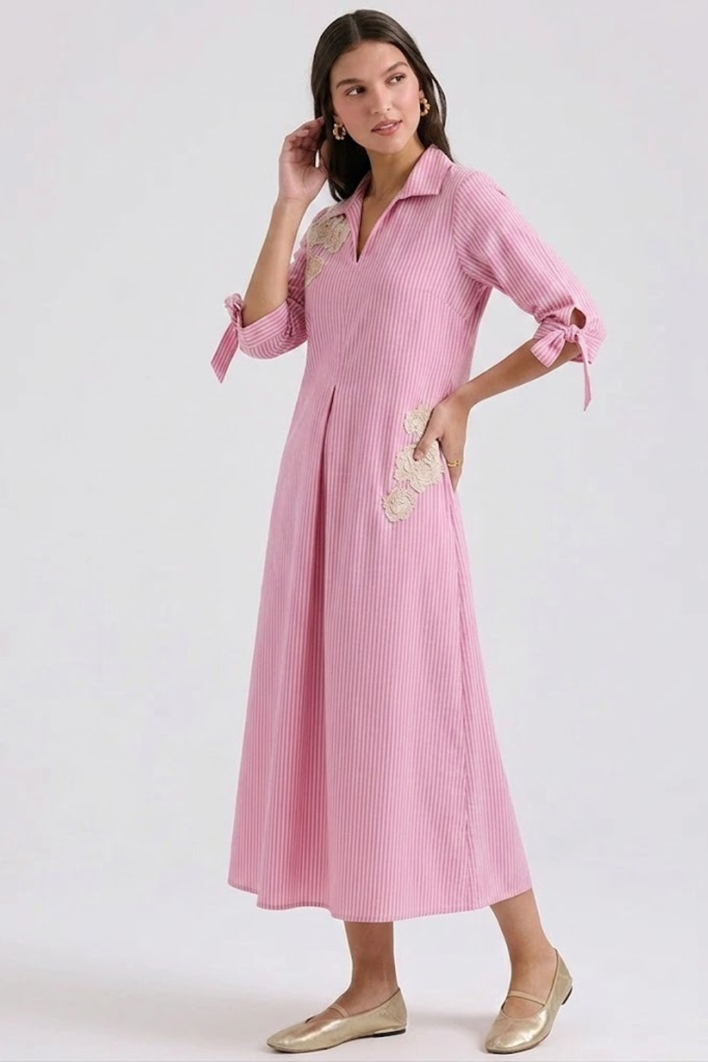 Rosy breeze stripe dress
