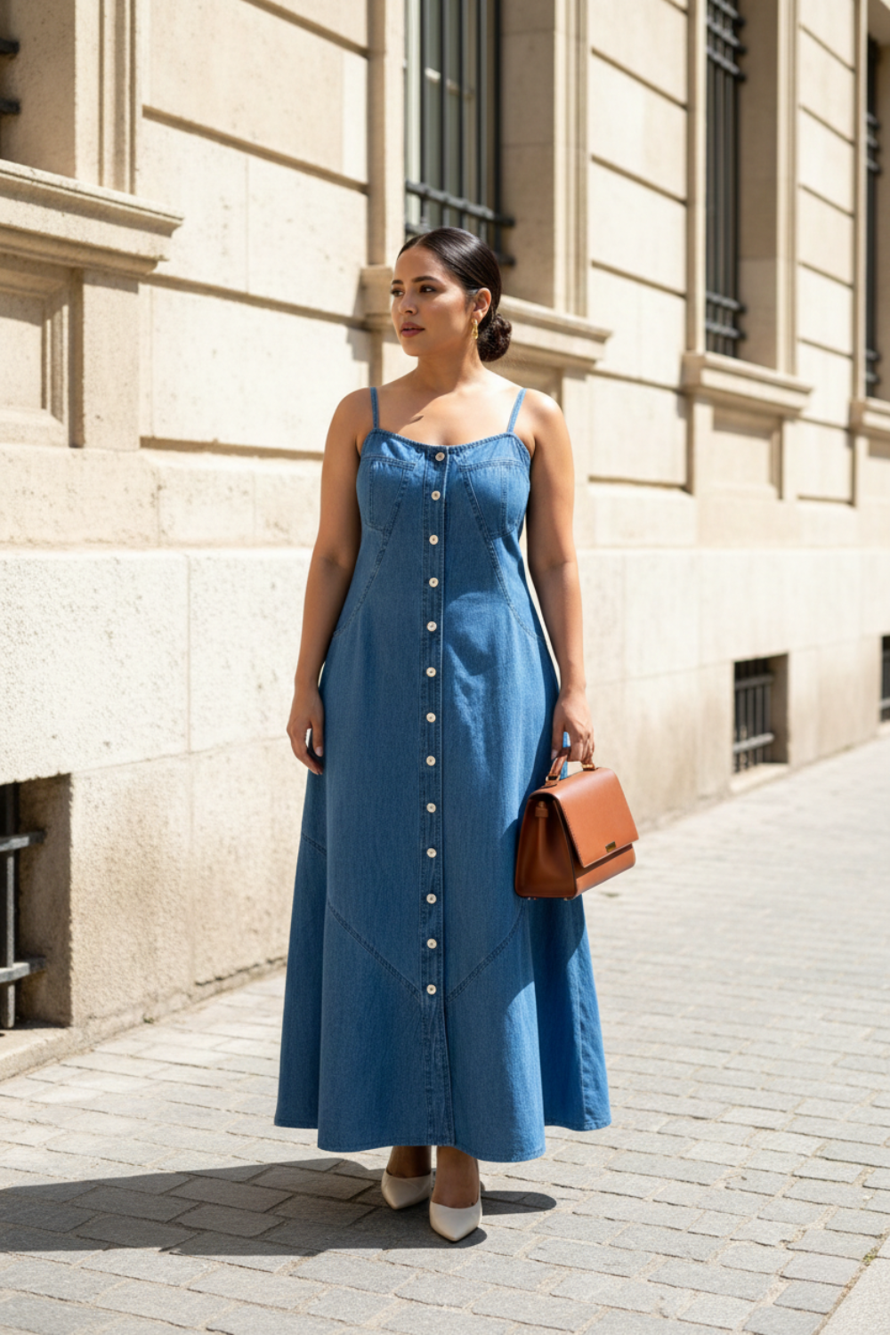 fitted lace wedding dress Buy Women Blue Blast Denim Belted Maxi Dress Online at Best Price main image 1