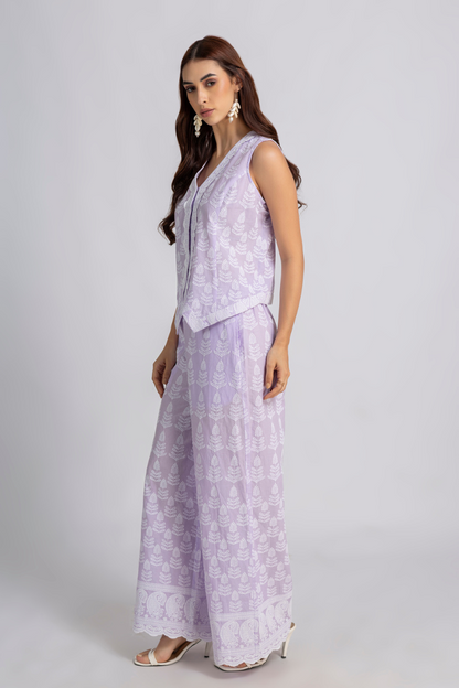 Lavender Embroidered Coord Set