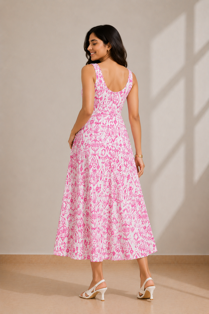 Pink Pleated Dress