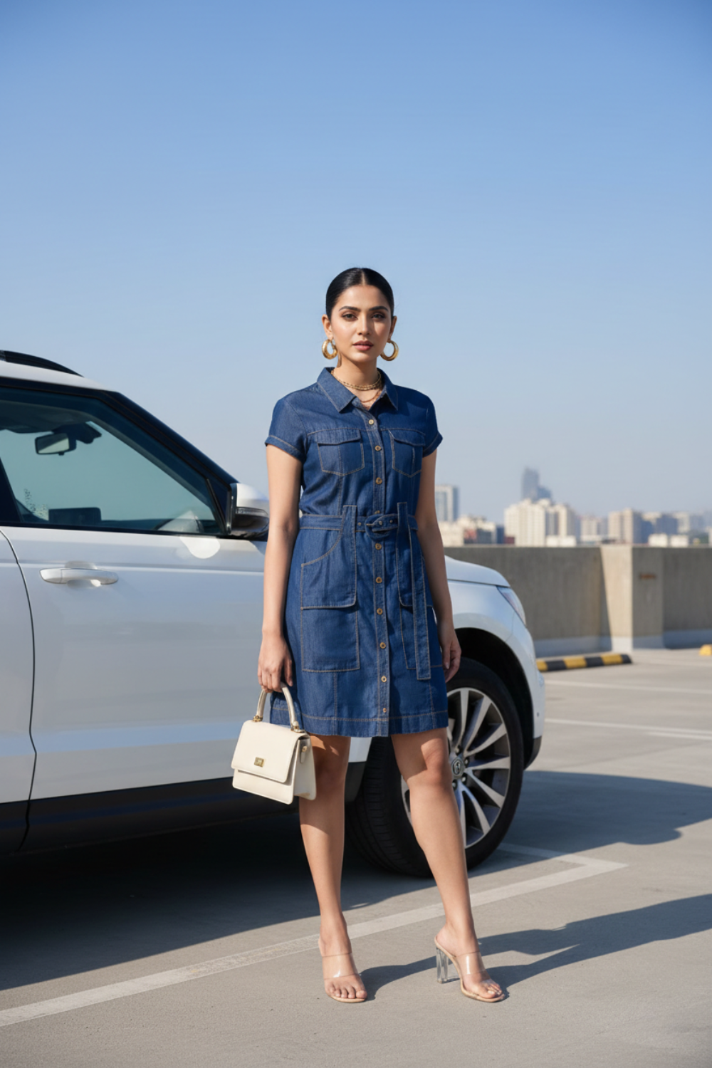 Indigo Denim Shirt Dress